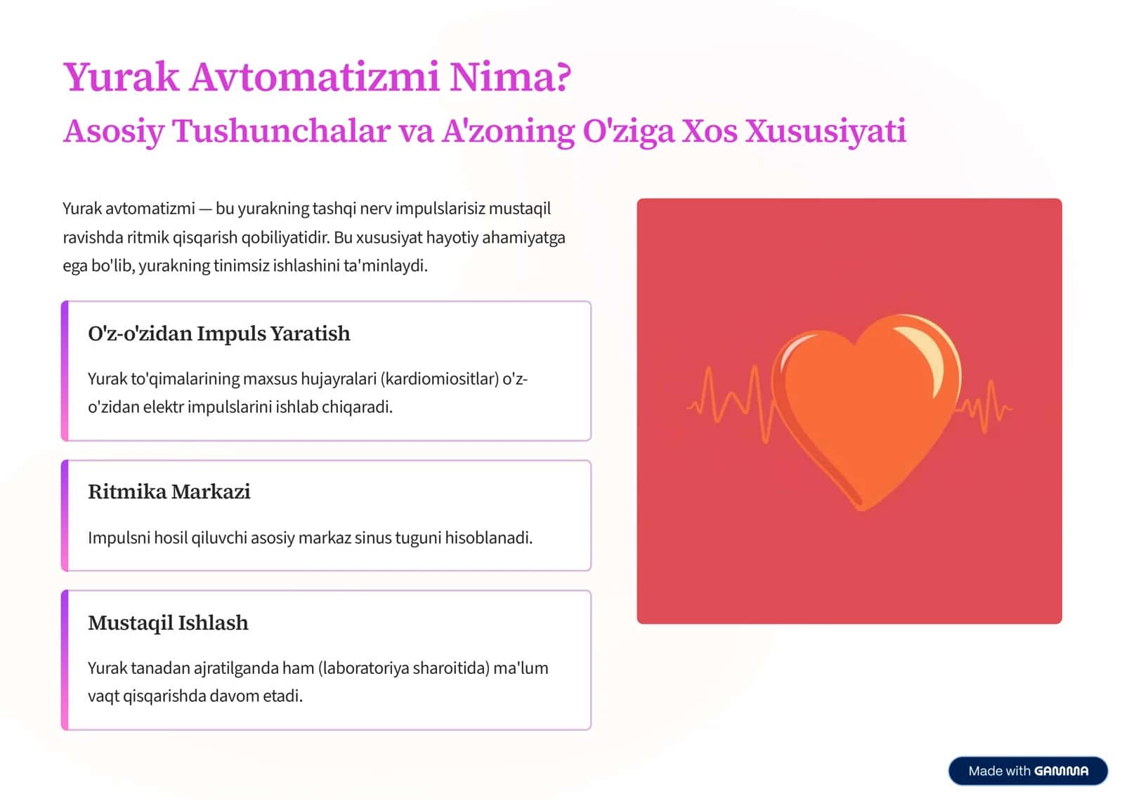 Yurak Avtomatizmi va Yurak Kasalliklari 2