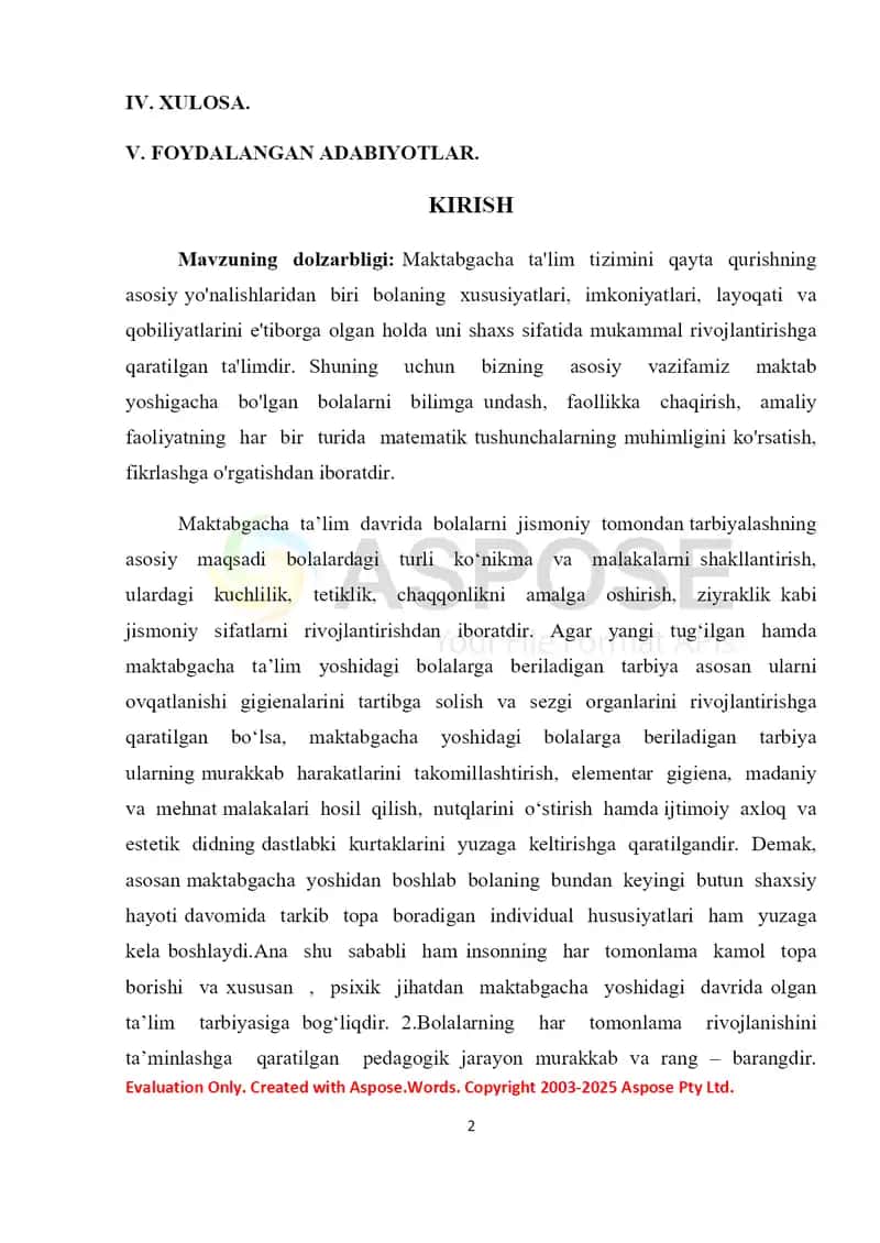 Maktabgacha ta`lim muassasalarida tayyorlov guruhi bolalarining aqliy rivojlanishida psixologik treninglardan foydalanish 2