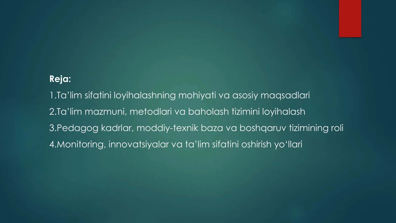 TA'LIM SIFATINI LOYIXALASHNING ASOSIY VAZIFALARI 2