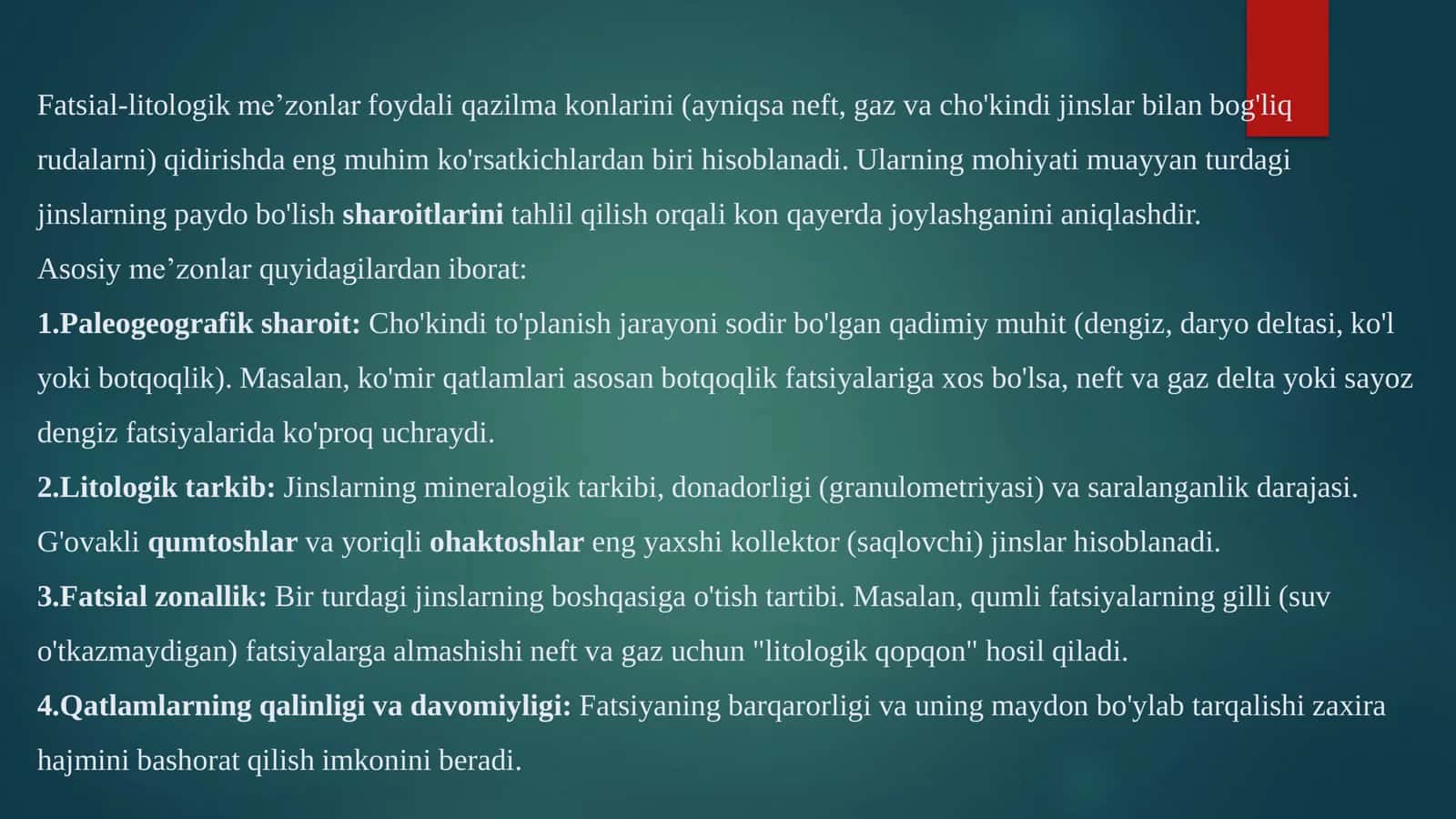 QIDIRISH VA BASHORATLASHNING FATSIALLITOLOGIK ME’ZONLARI. 2