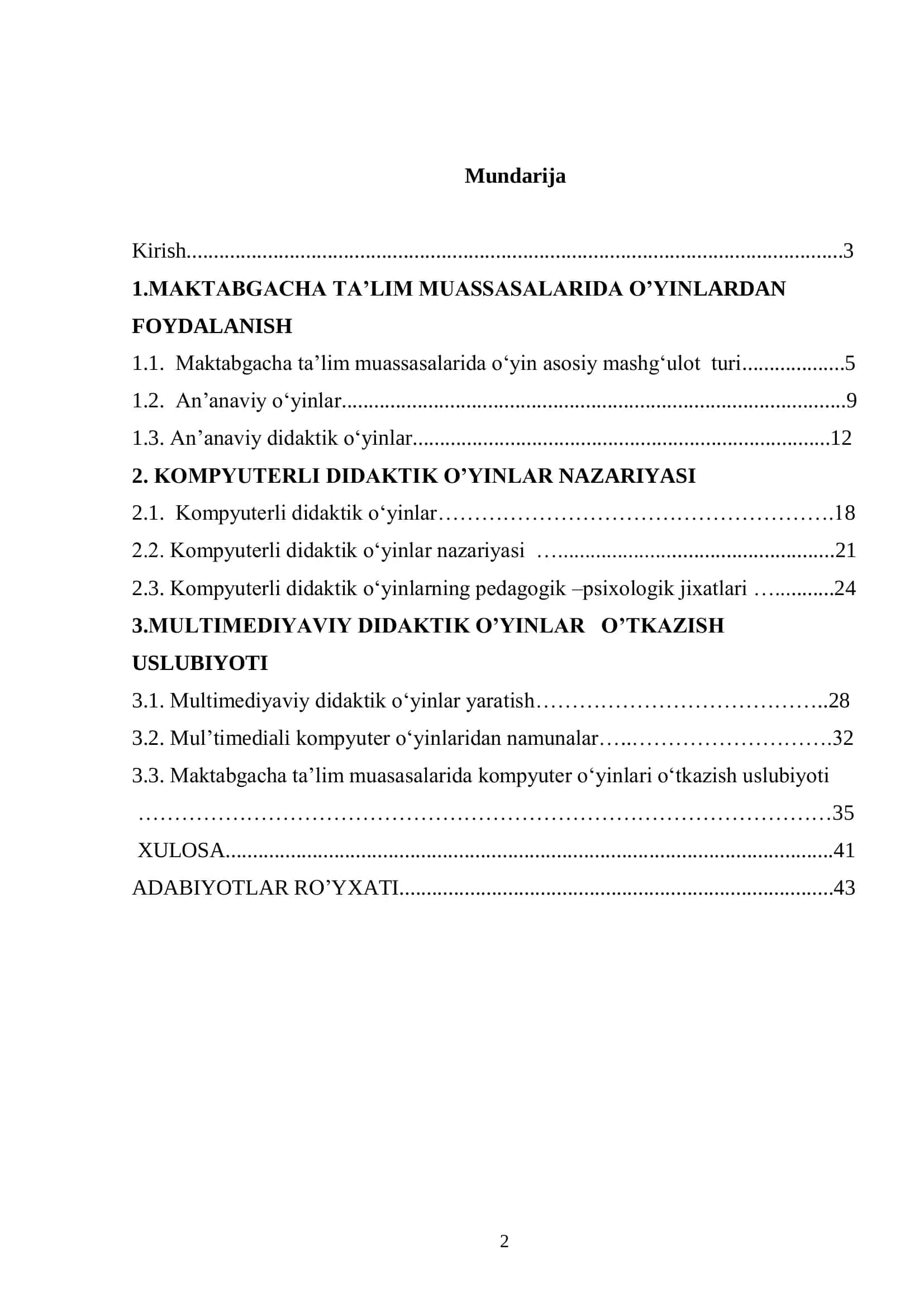 Informatika o‟qitish metodikasi 2