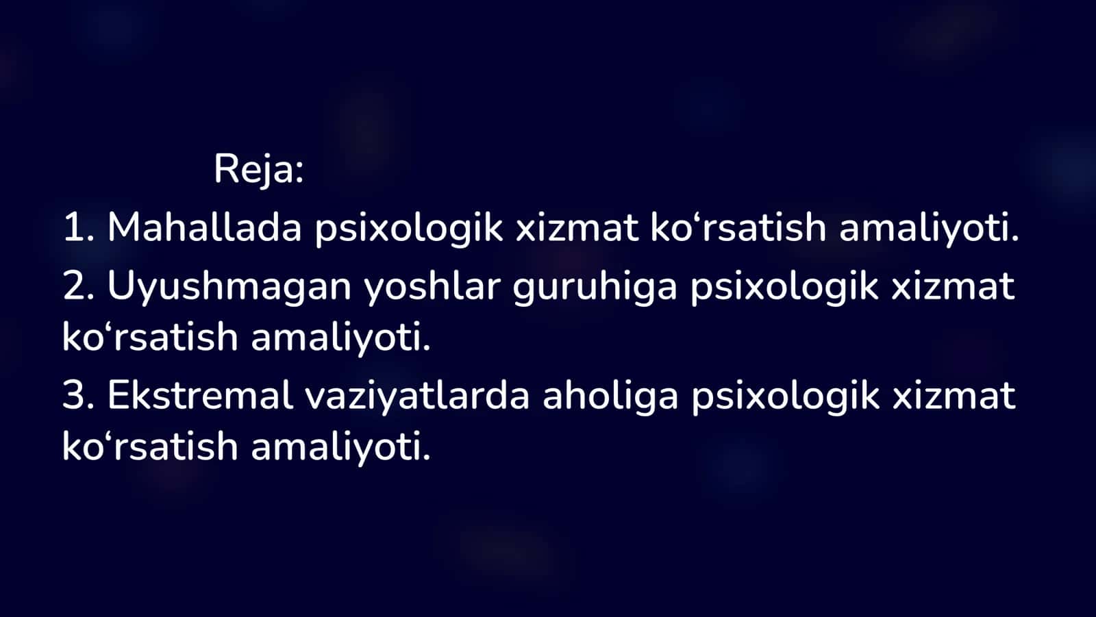 Psixologik xizmat nazariyasi va amaliyoti 2