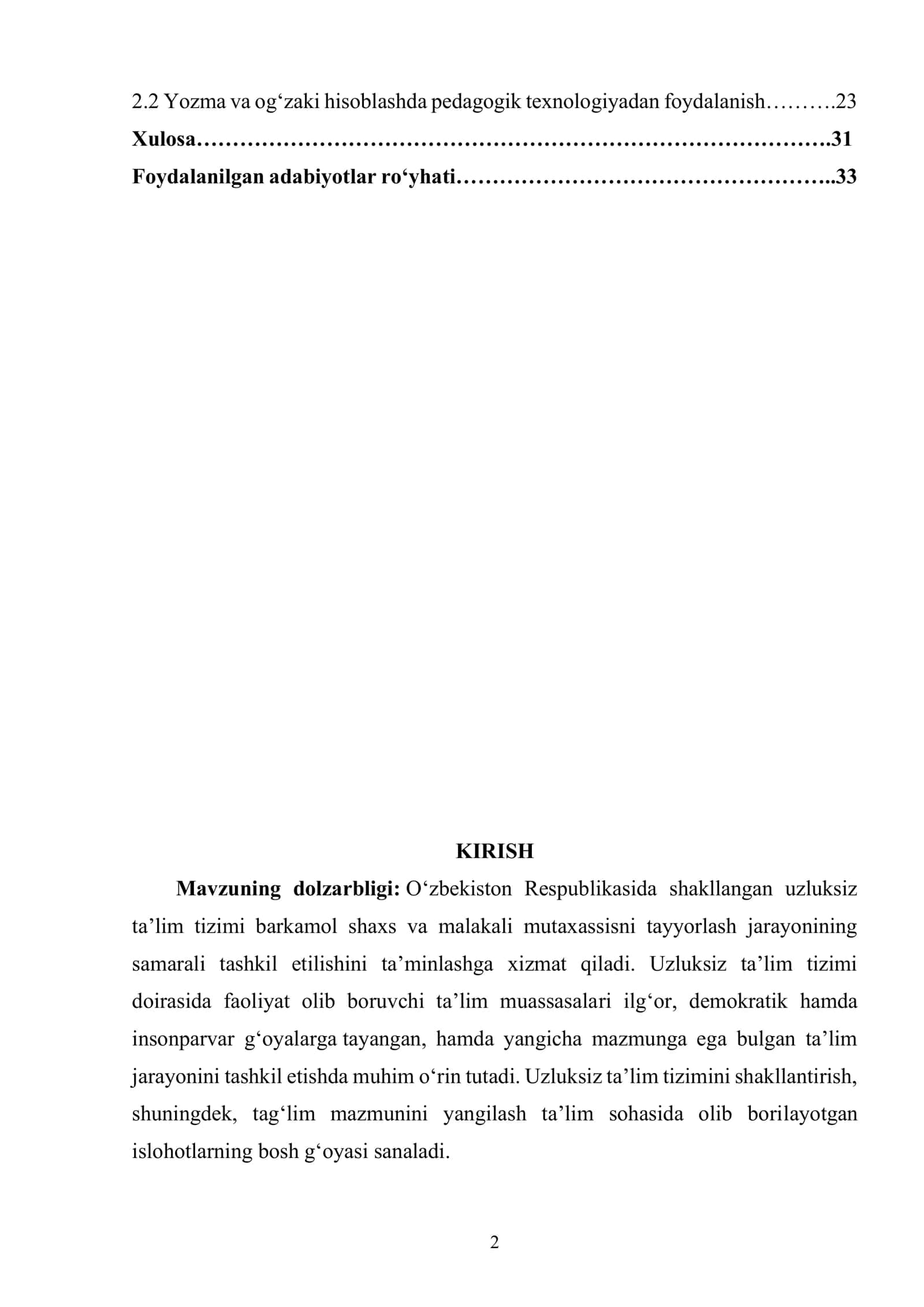 1-sinf arifmetik amallarni o’rgatishda pedagogik texnologiyalardan foydalanish 2