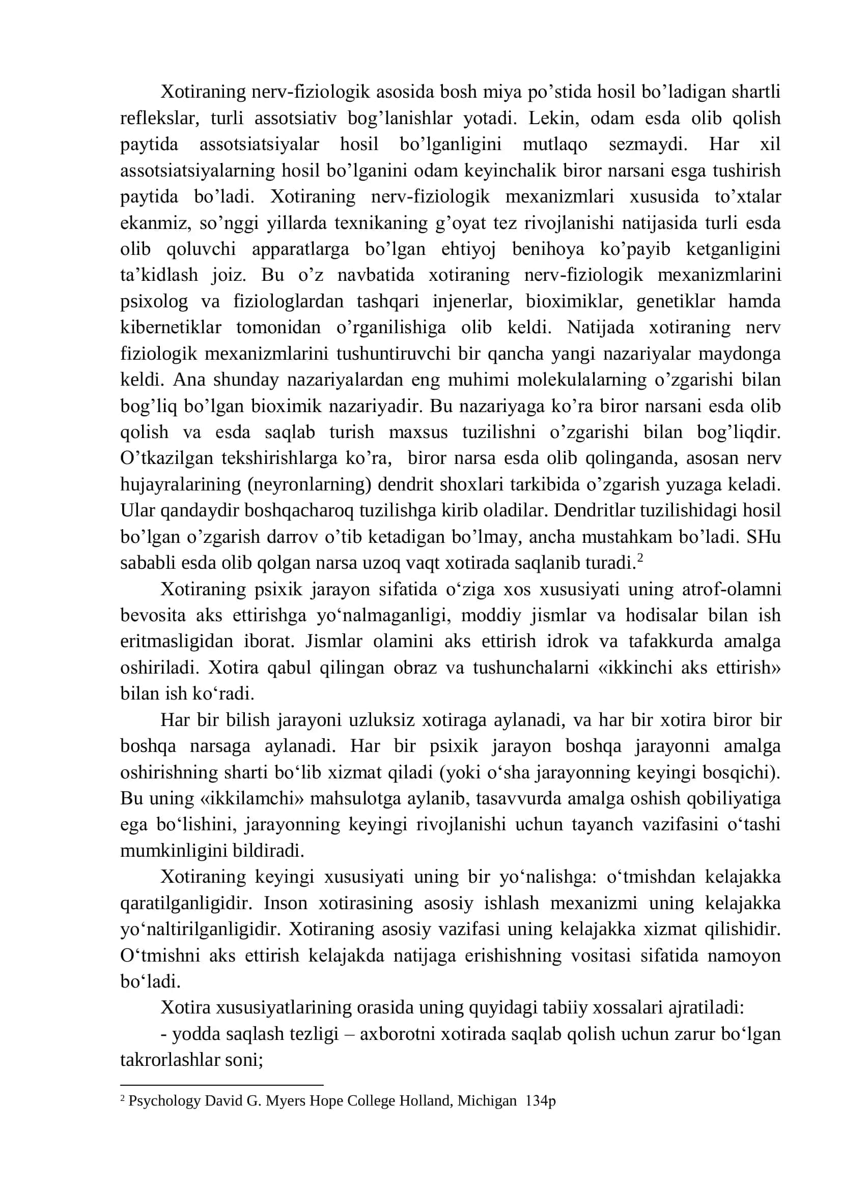 Xotira va uning nerv fiziologik asoslari 2