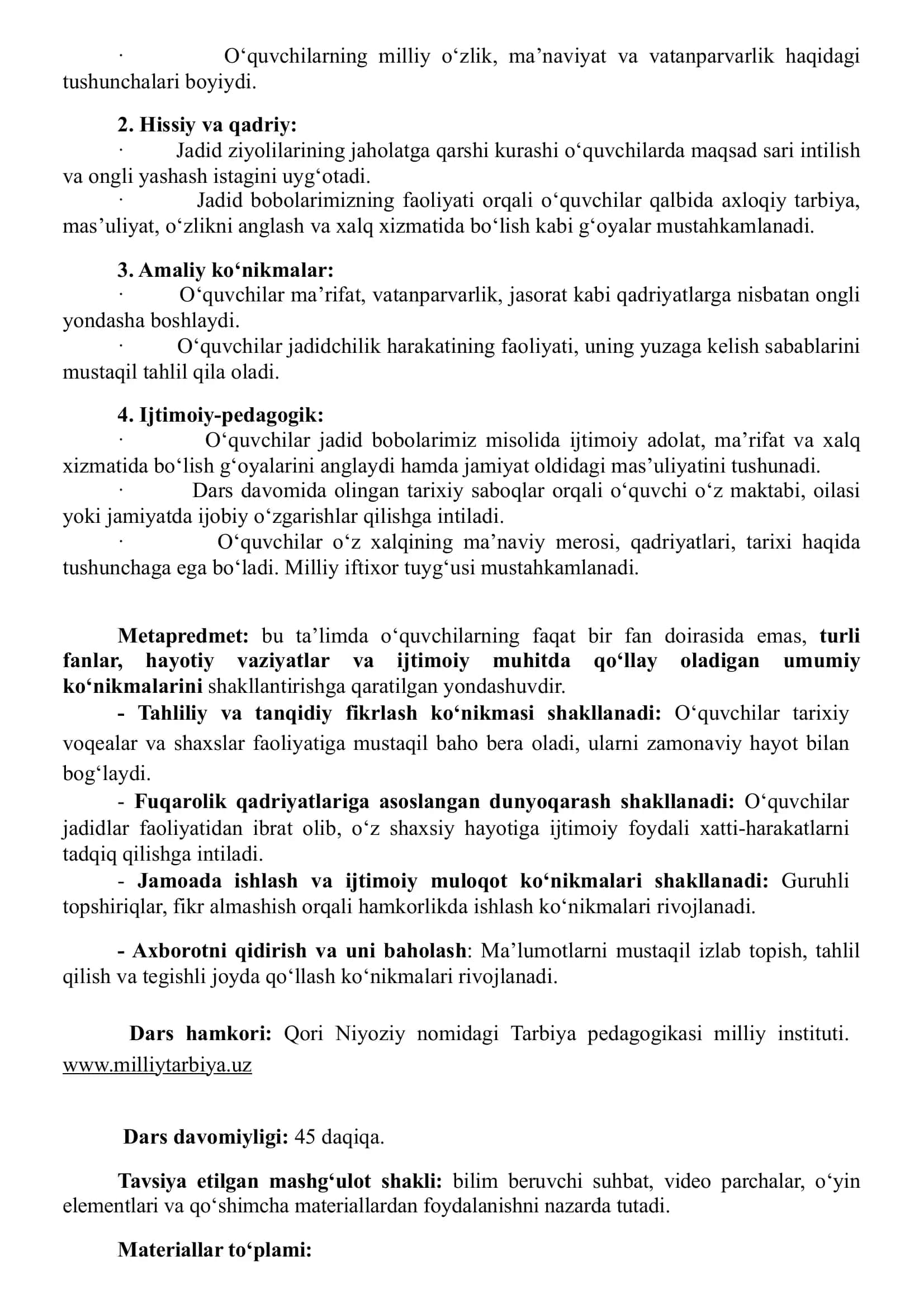 “Kelajak soati” darsining 5-8-sinflar uchun mashg‘ulot ssenariysi 2