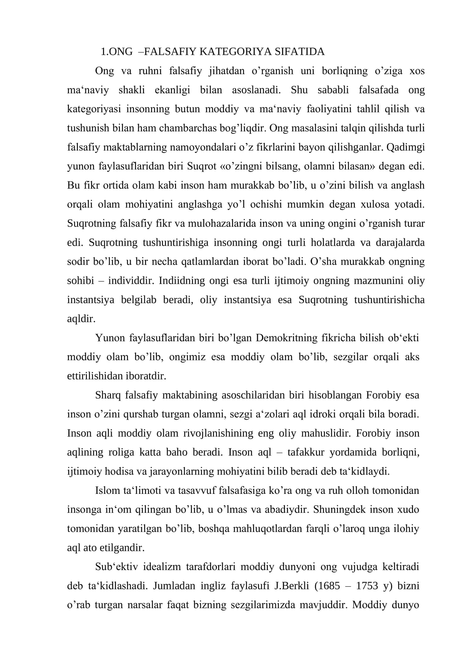 Ong tafakkur va borliqning birligi 2