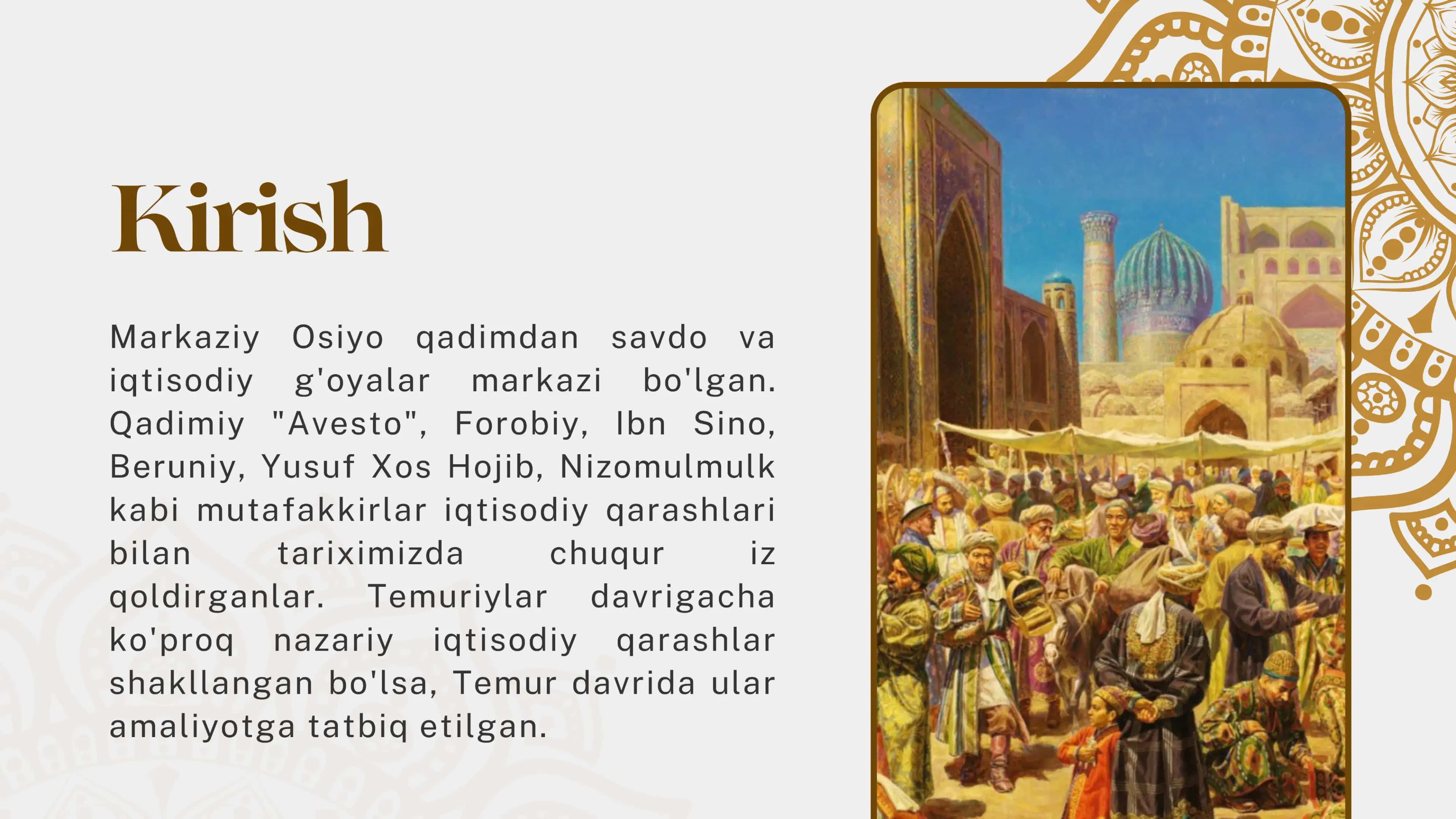 Temuriylar davrigacha bo’lgan va temuriylar davridagi iqtisodiy g’oyalar 2
