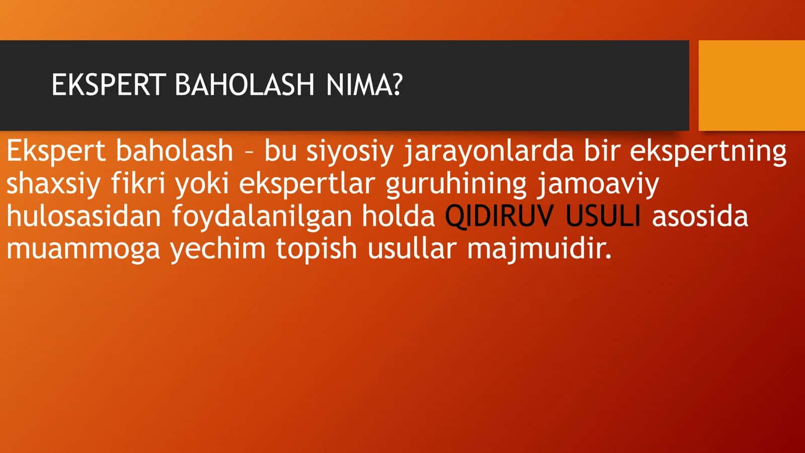 EKSPERT BAHOLASH USULLARI MAZMUNI VA MOHIYATI. 2