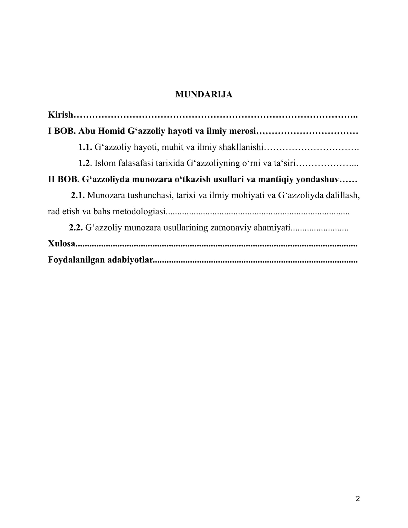 Abu Xomid Gʻazzoliy munozara oʻtqazish haqida 2