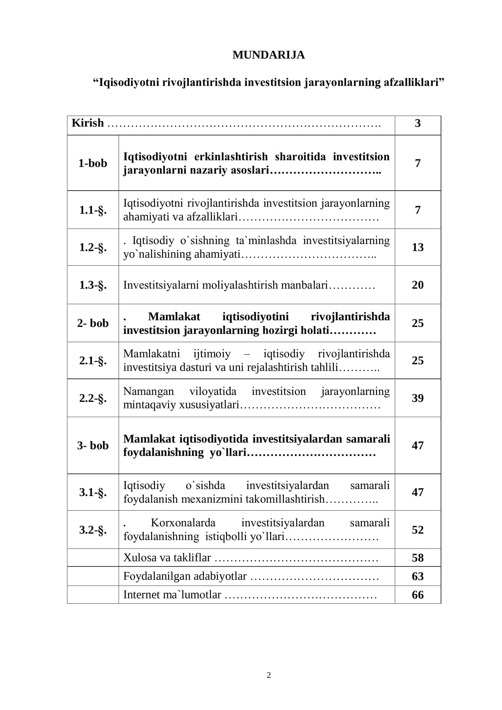 Iqtisodiyotni rivоjlantirishda investitsion jarayonlarning afzalliklari 2