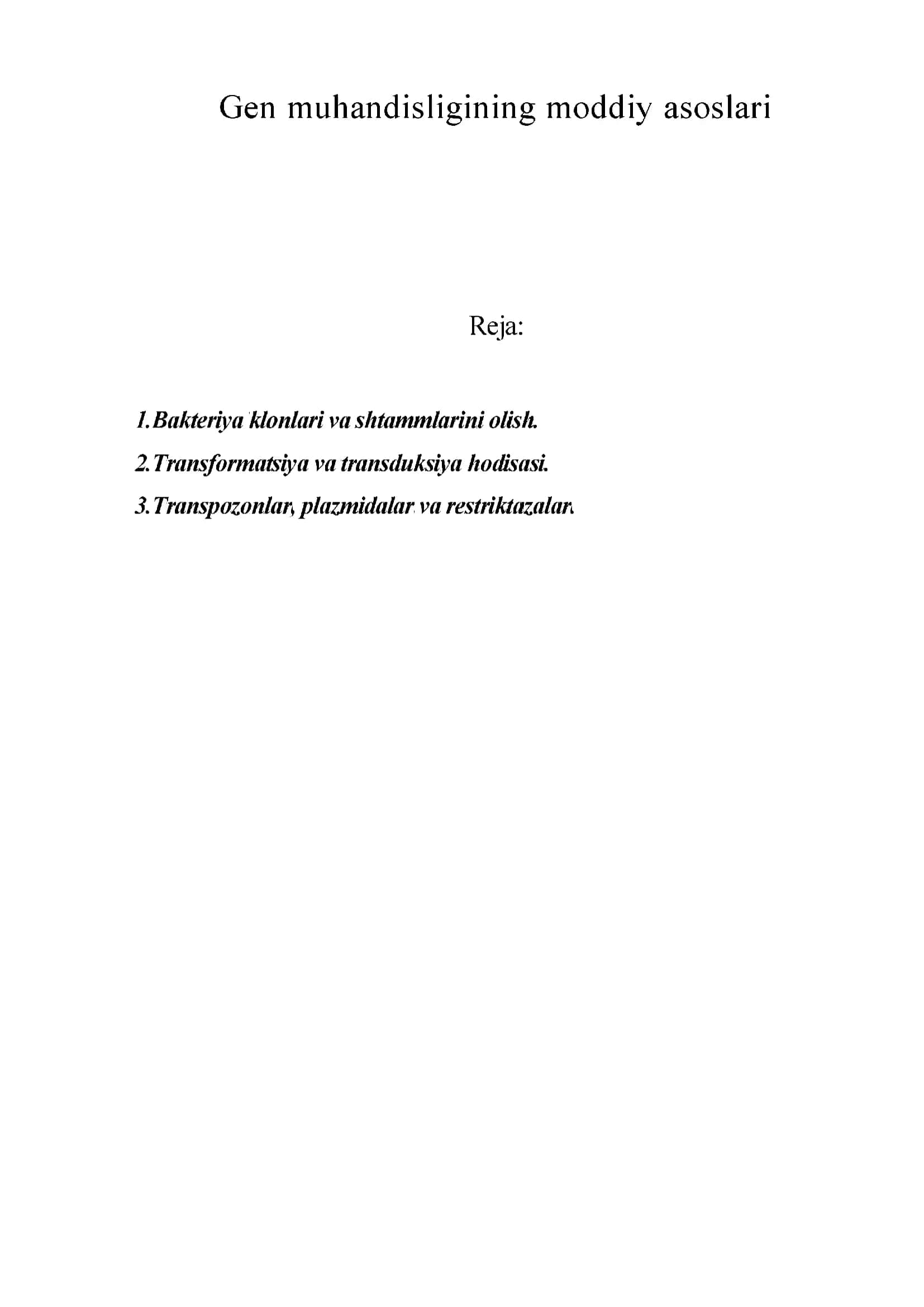 Gen muhandisligining moddiy asoslari 2