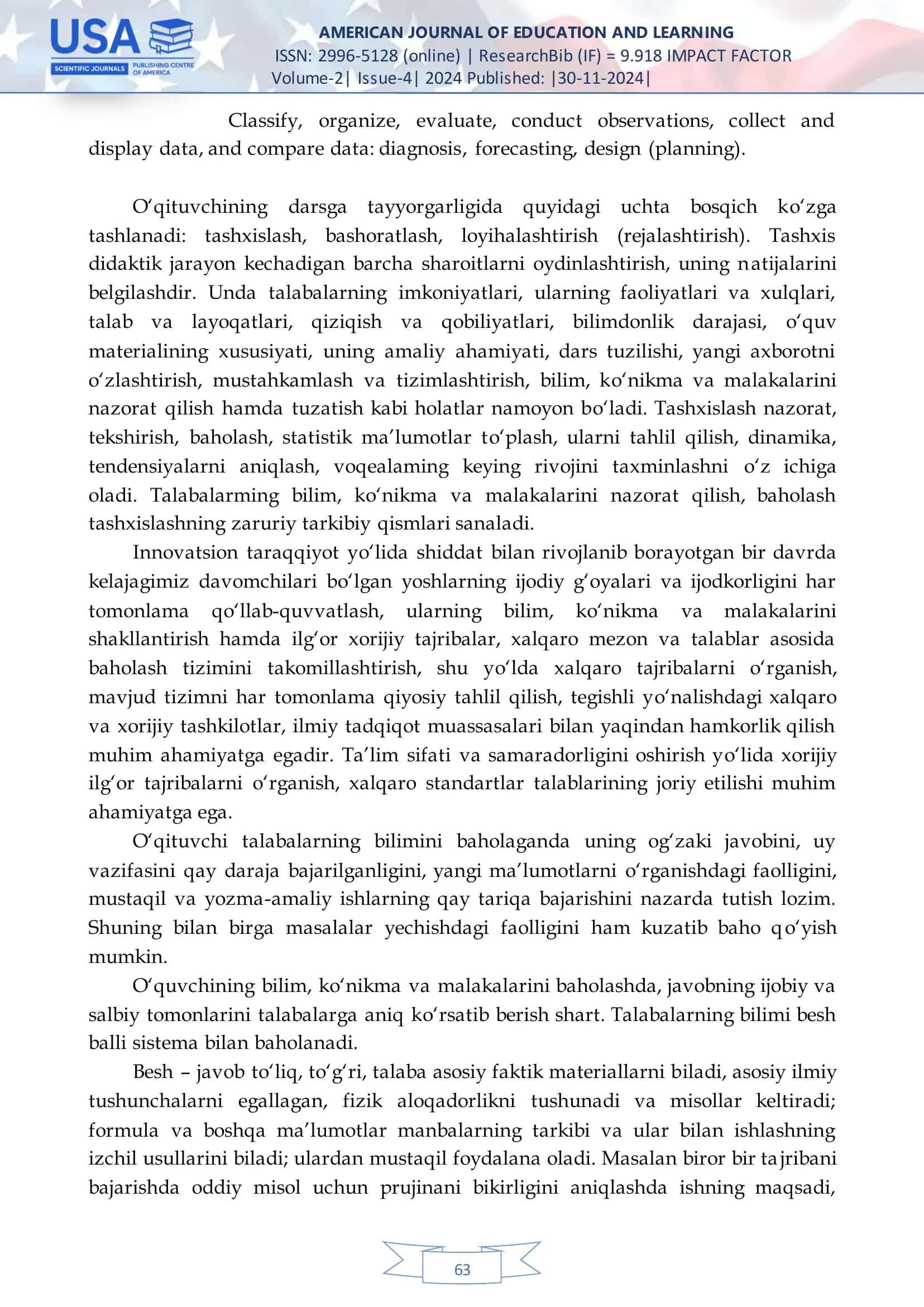 FIZIKA О‘QITISHDA LABORATORIYA VA AMALIY MASHG‘ULOTLARNI BAHOLASH ORQALI TALABALARNING BILIMLARINI OSHIRISH 2