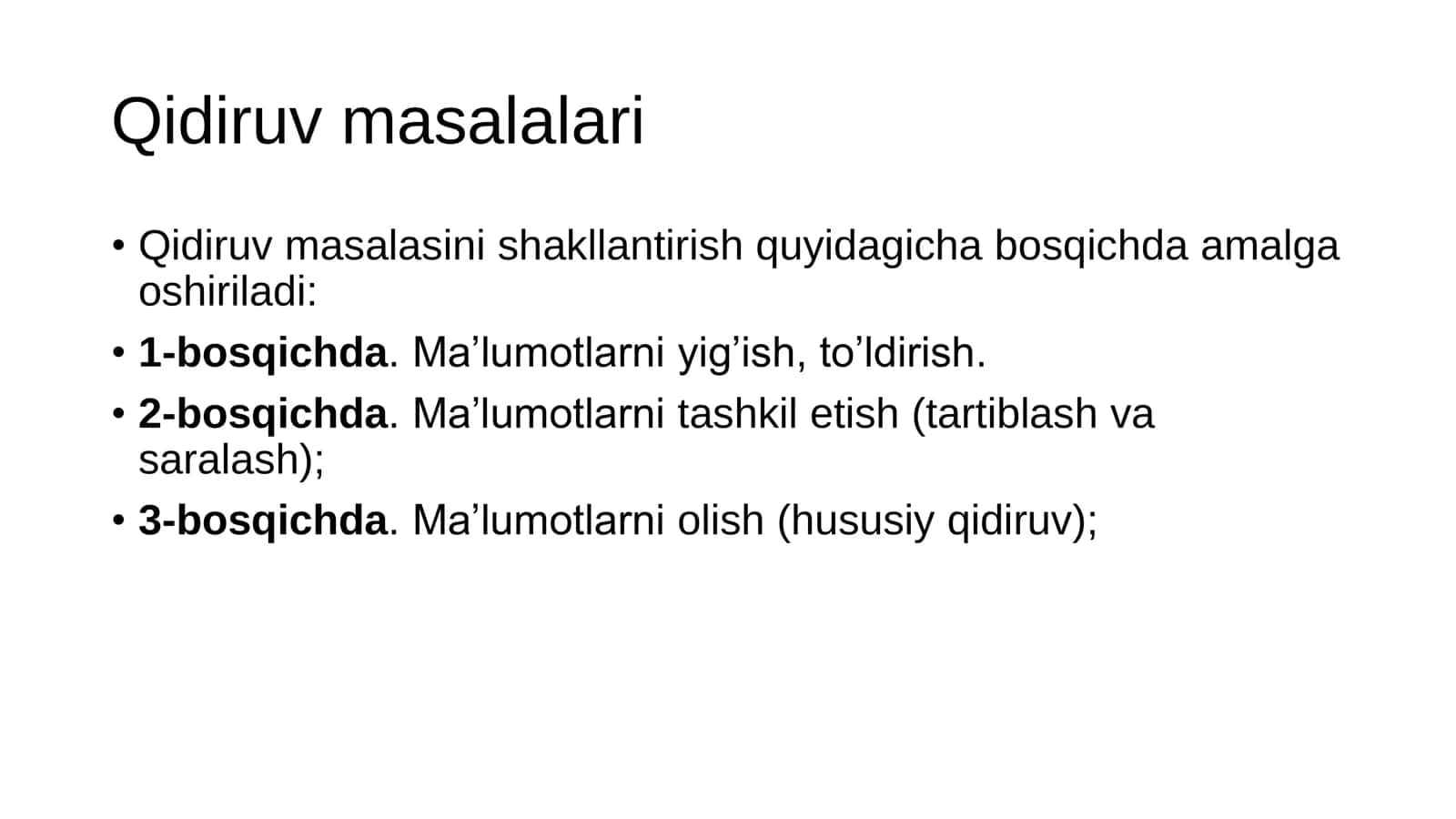 Qidirish algoritmlari. Binar qidiruv algoritmi 2