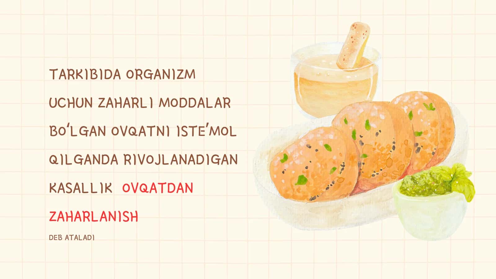 OVQATDAN ZAHARLANISH VA ULARNI OLDINI OLISH CHORALARI 2