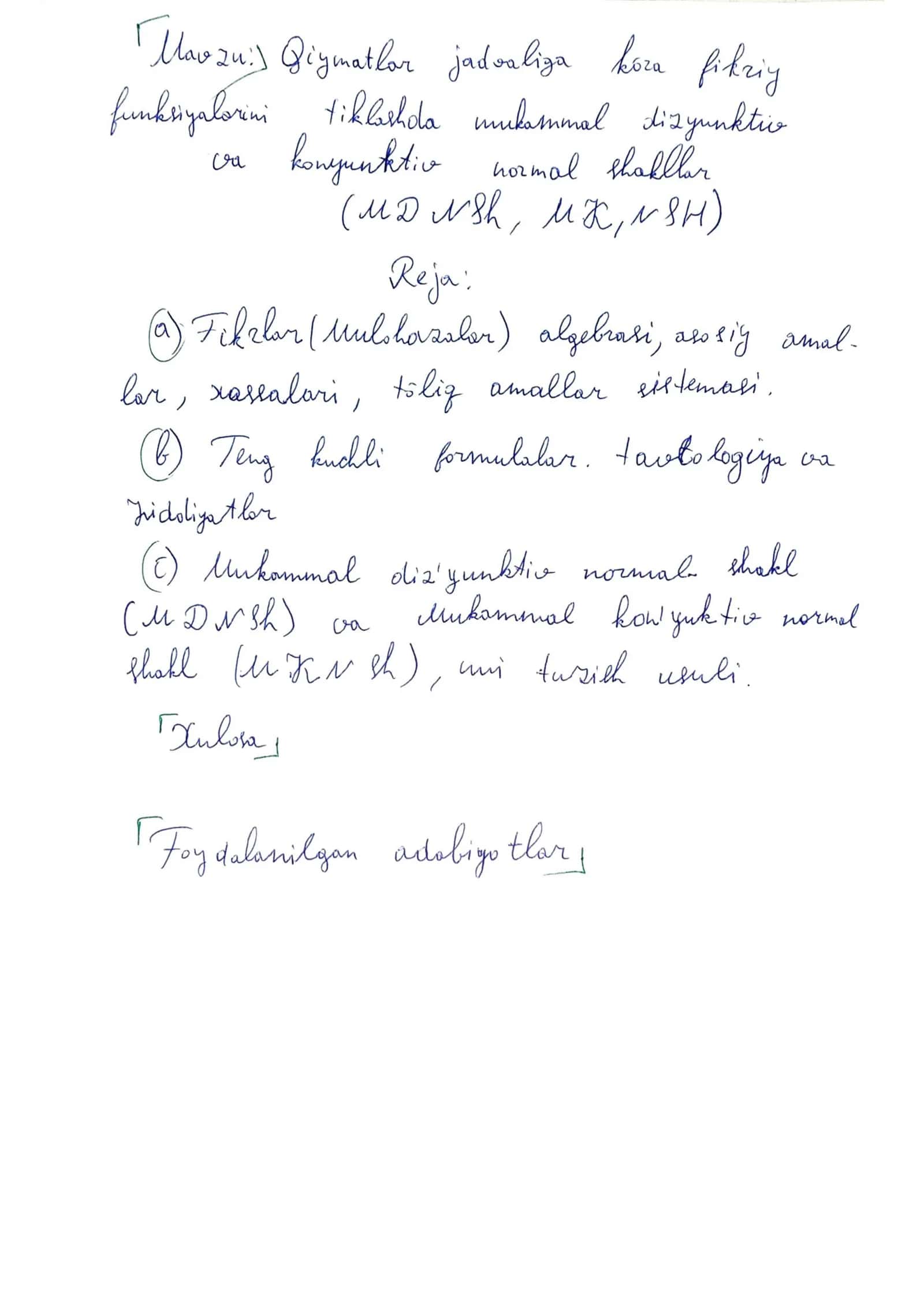 algoritmlash va matematik modelashtirish 2