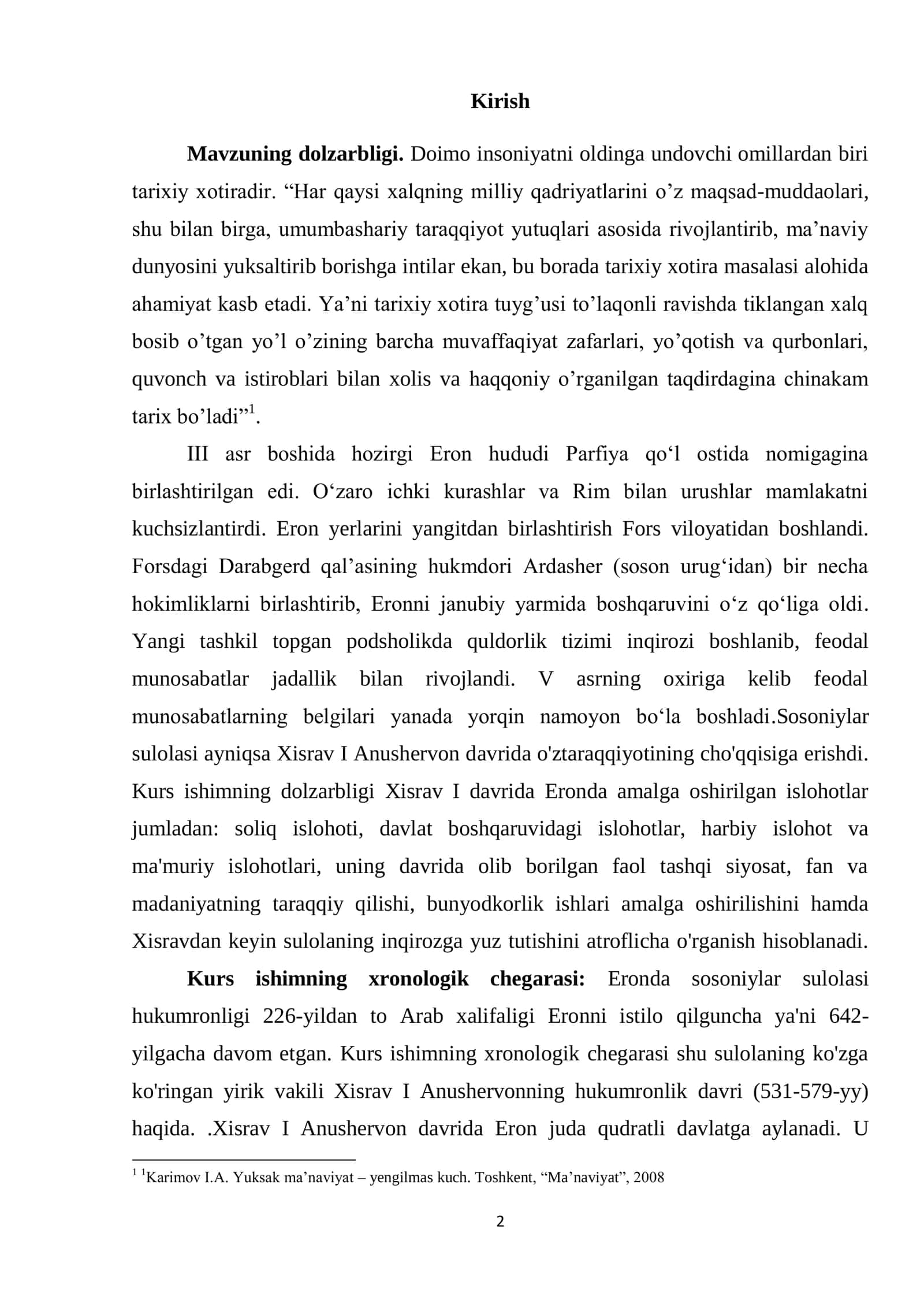 Ilk oʻrta asrlarda Eron: ERON SOSONIYLAR HUKUMRONLIGI DAVRIDA 2