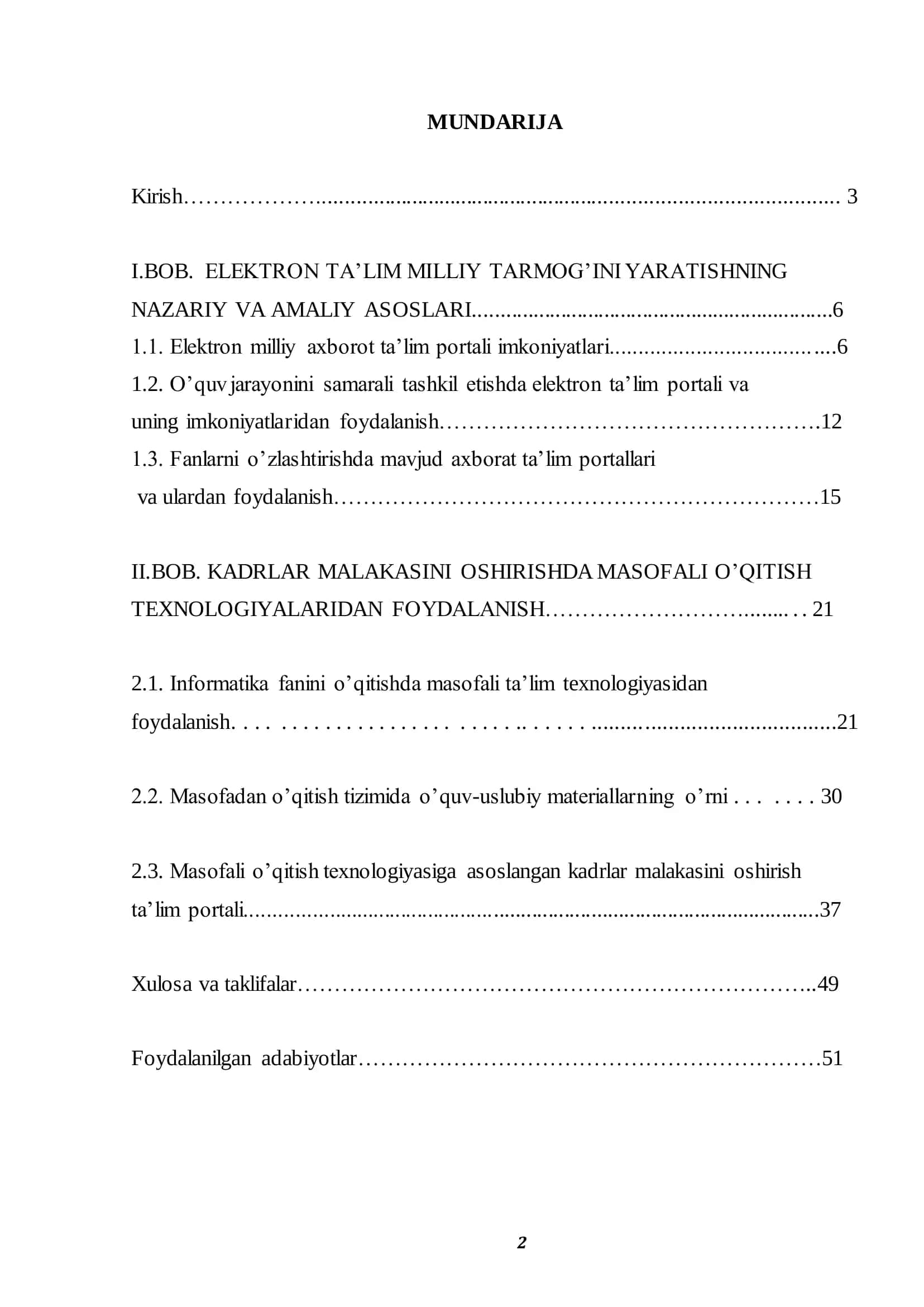Kadrlar malakasini oshirishda masofali o‟qitish texnologiyalaridan foydalanish 2