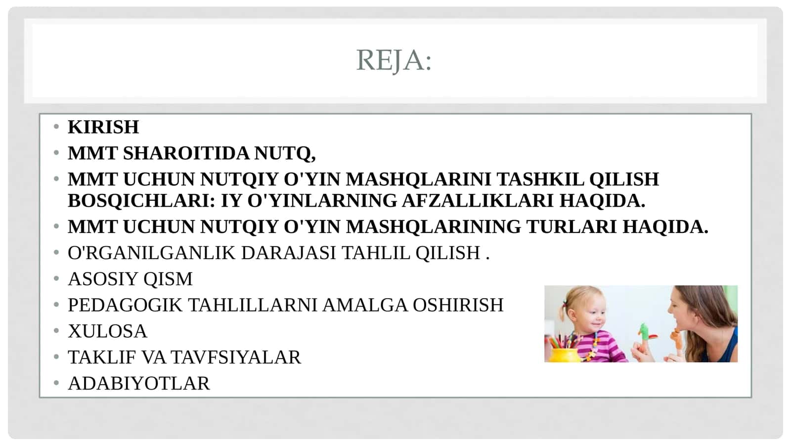 "MAKTABGACHA TA’LIMDA O’YIN TEXNOLOGIYALARI" 2
