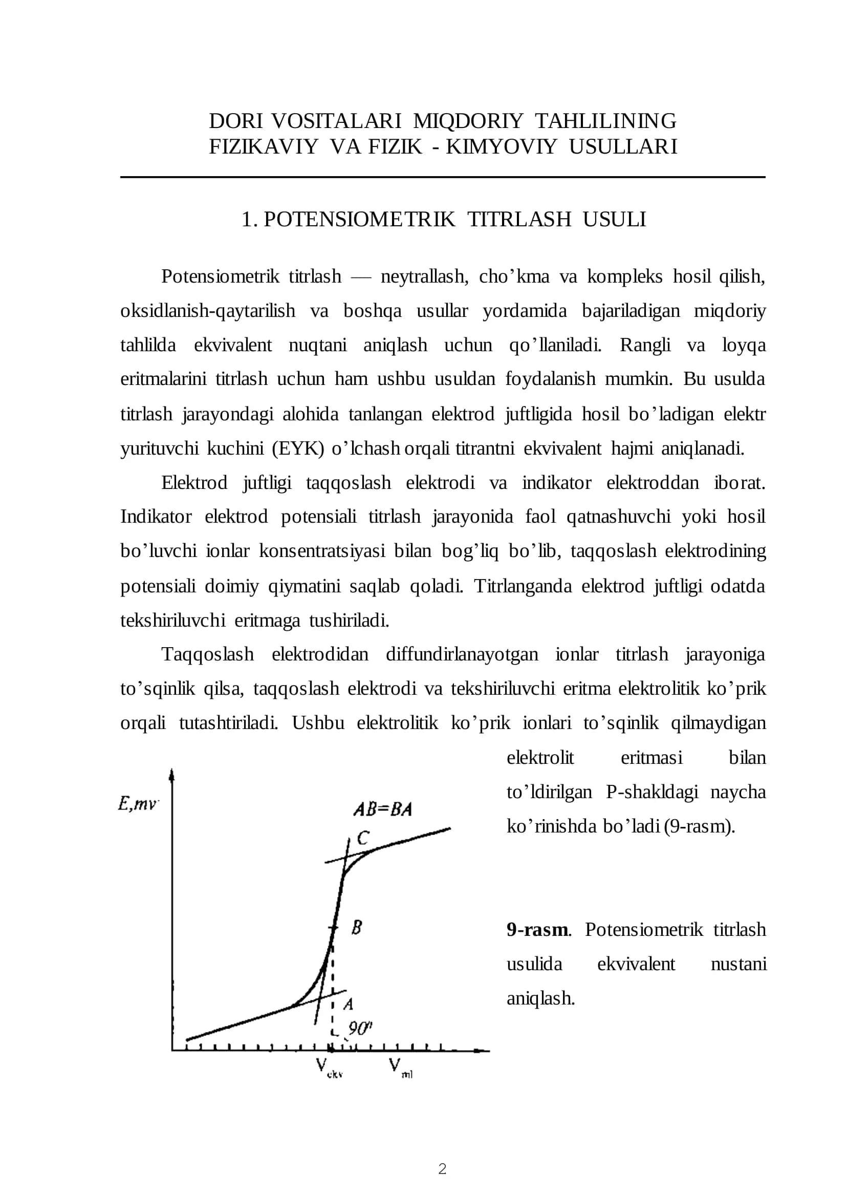POTENSIOMETRIK TITRLASH USULI 2