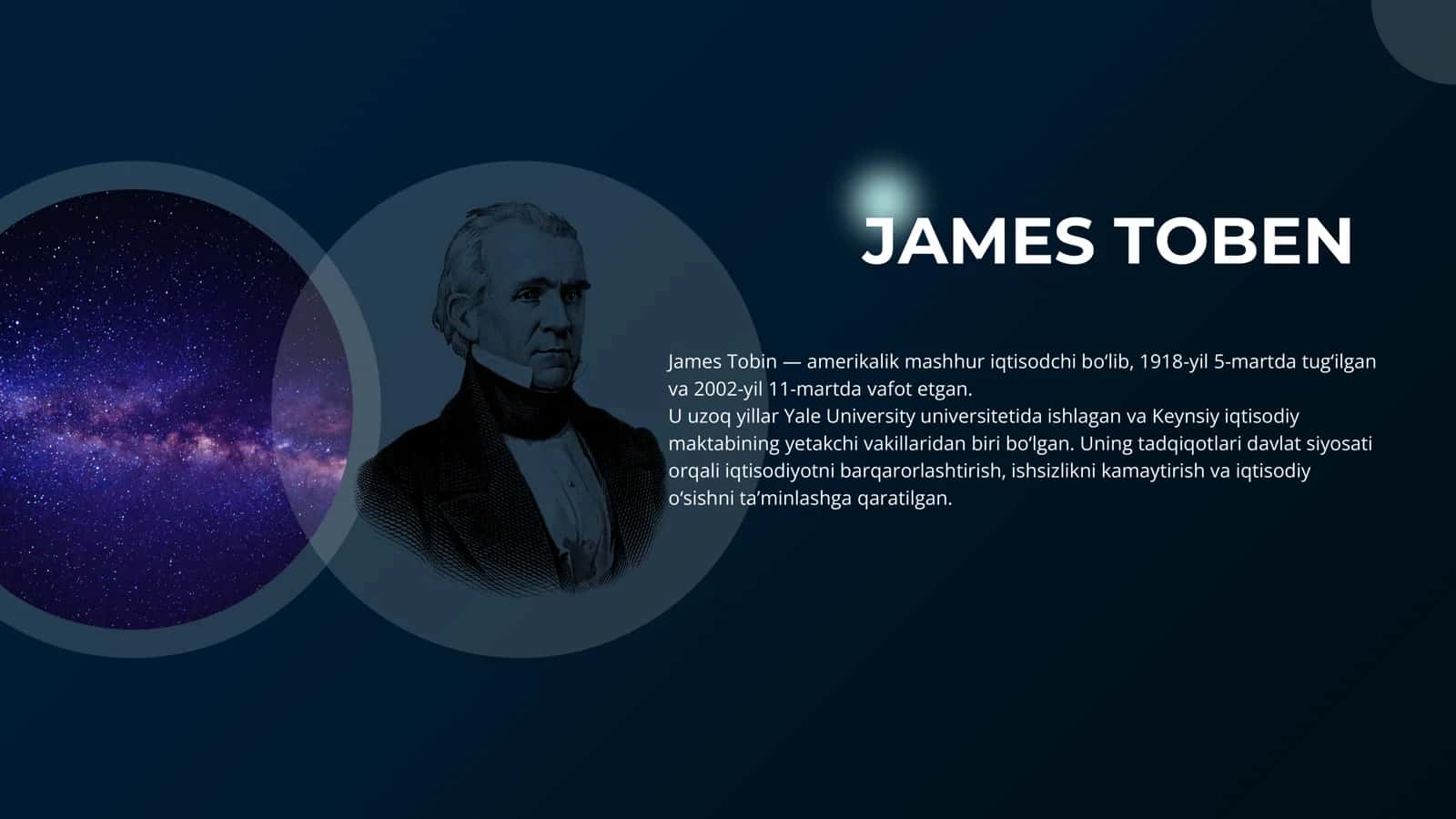 James Tobin va Uning Nobel Mukofotiga Sazovor Bo'lgan Nazariyalari (Mustaqil ish / Prezentatsiya) 2