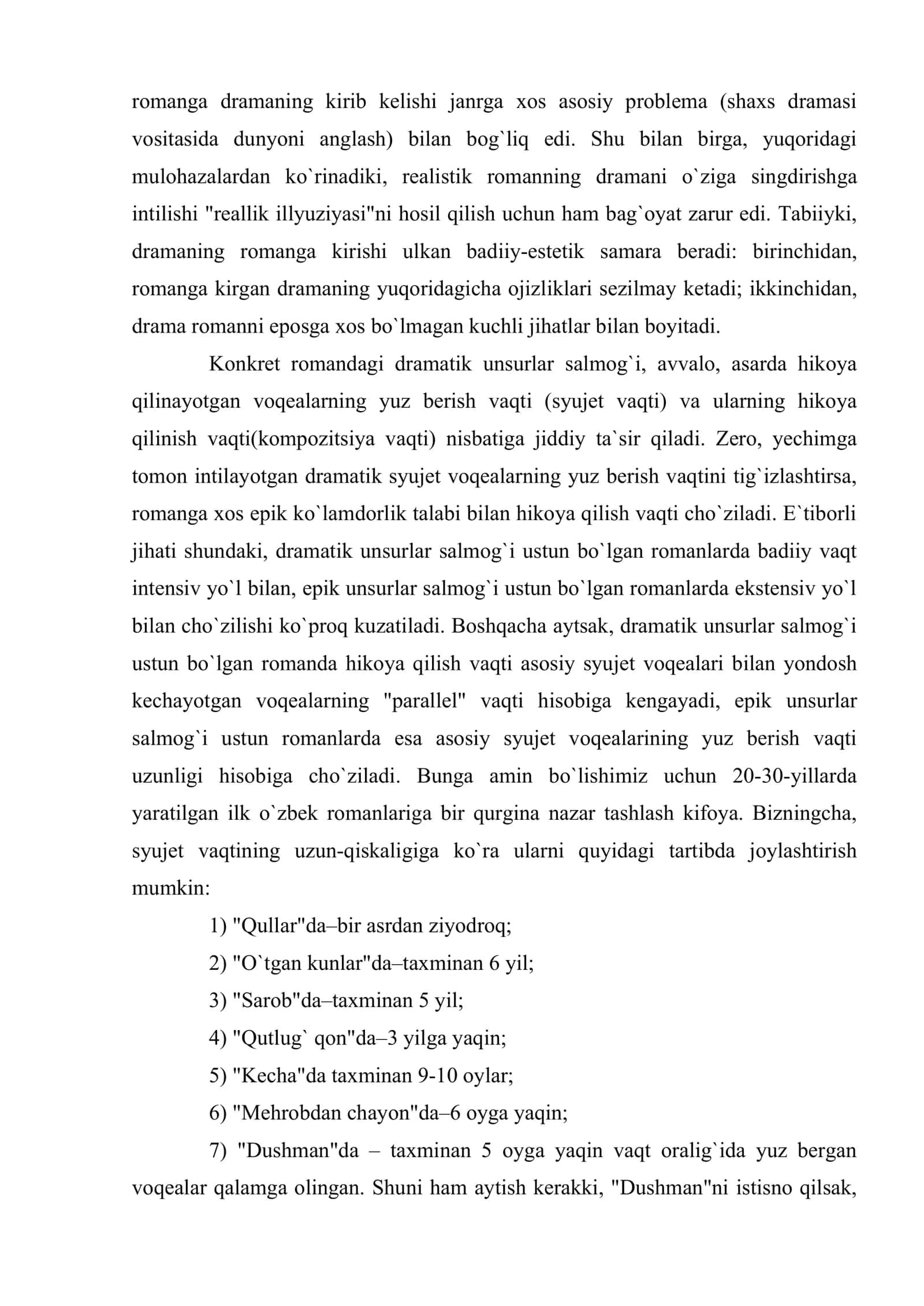 Kecha ning syujet qurilishi va uning badiiy niyat ijrosidagi roli haqida 2