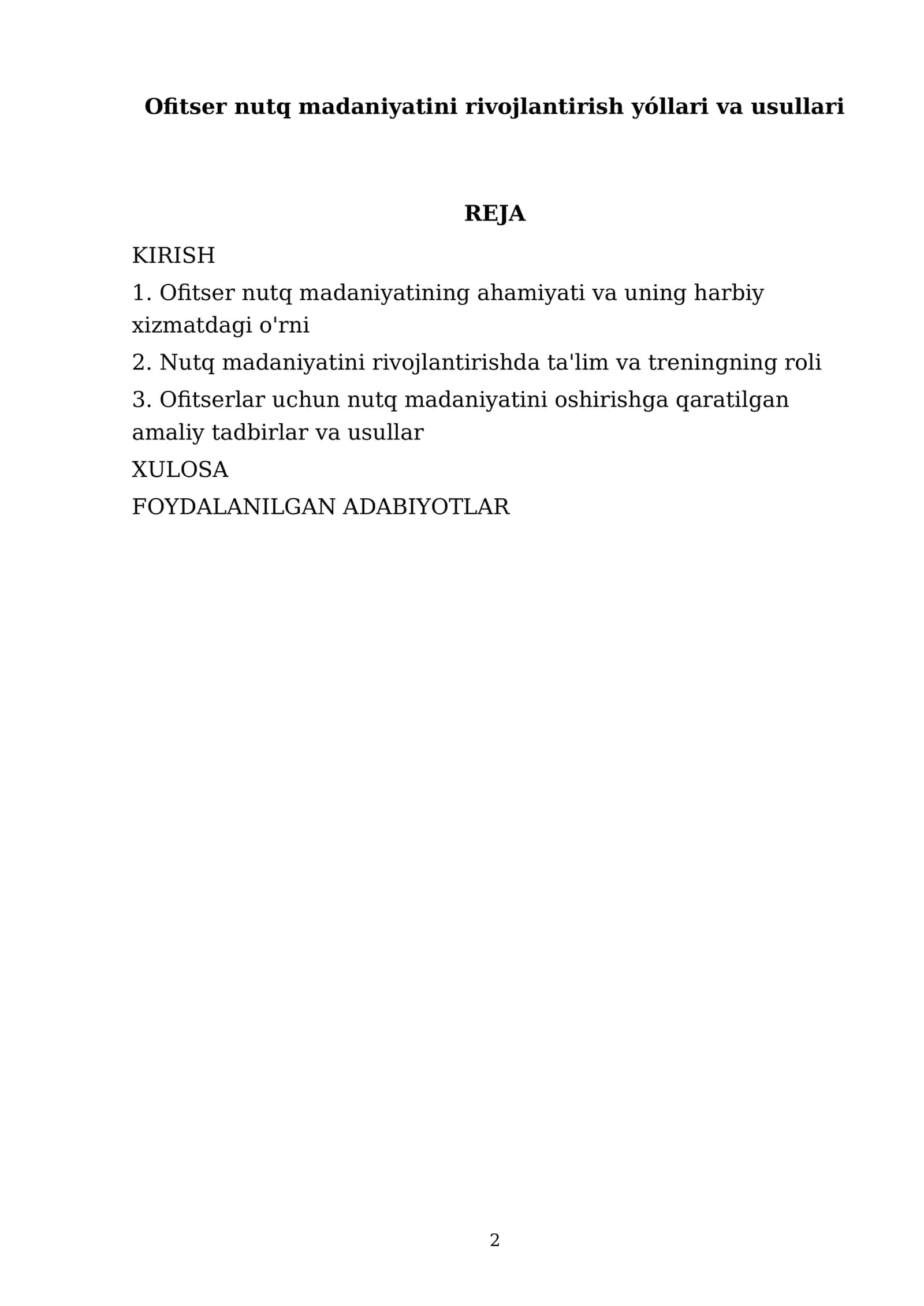 Ofitser nutq madaniyatini rivojlantirish yóllari va usullari 2