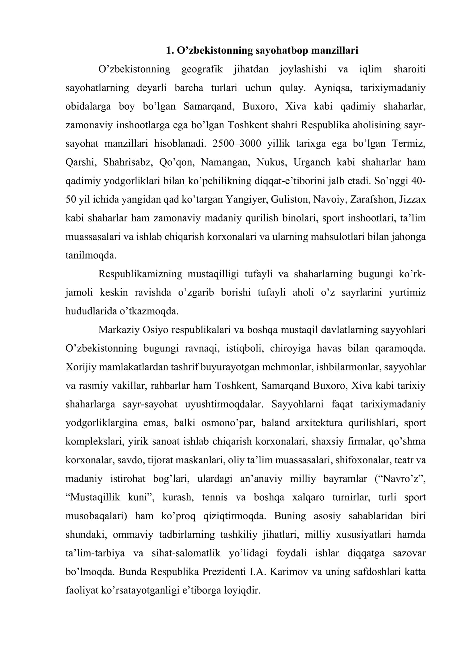 Sayohatlarning umumiy xususiyatlari 2