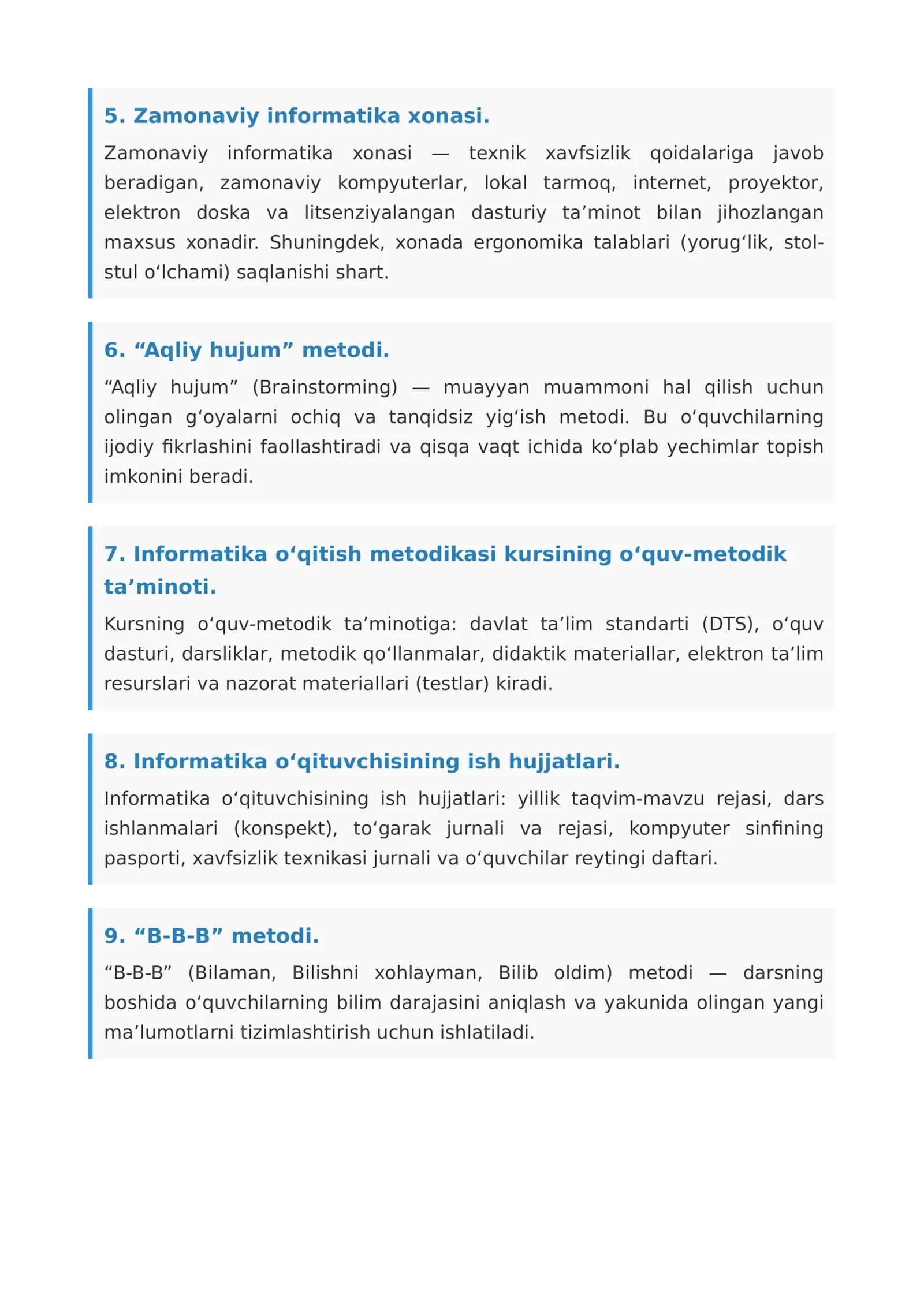 Informatika O'qitish Metodikasi 2