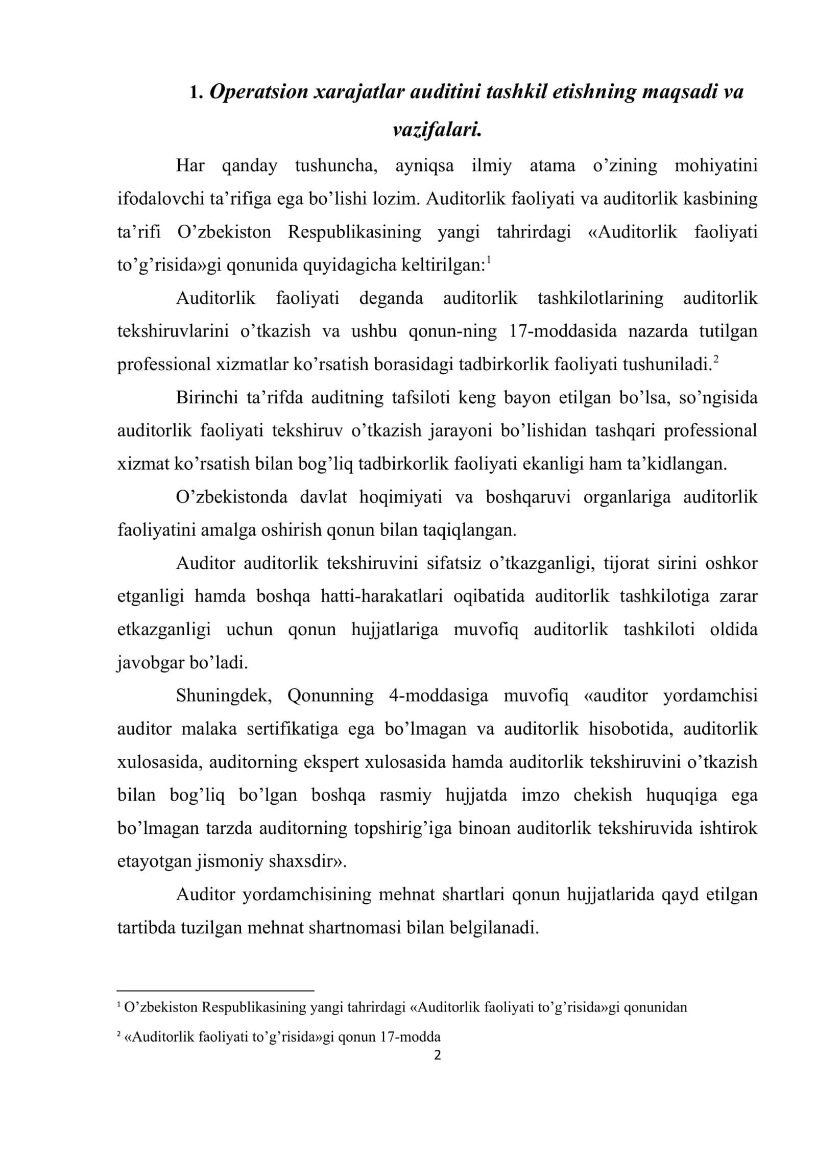 Operatsion xarajatlar auditi 2