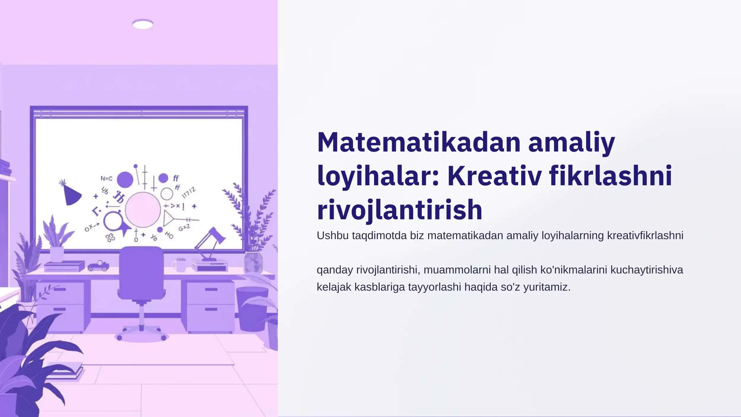 Matematikadan amaliy loyihalar: Kreativ fikrlashni rivojlantirish 2