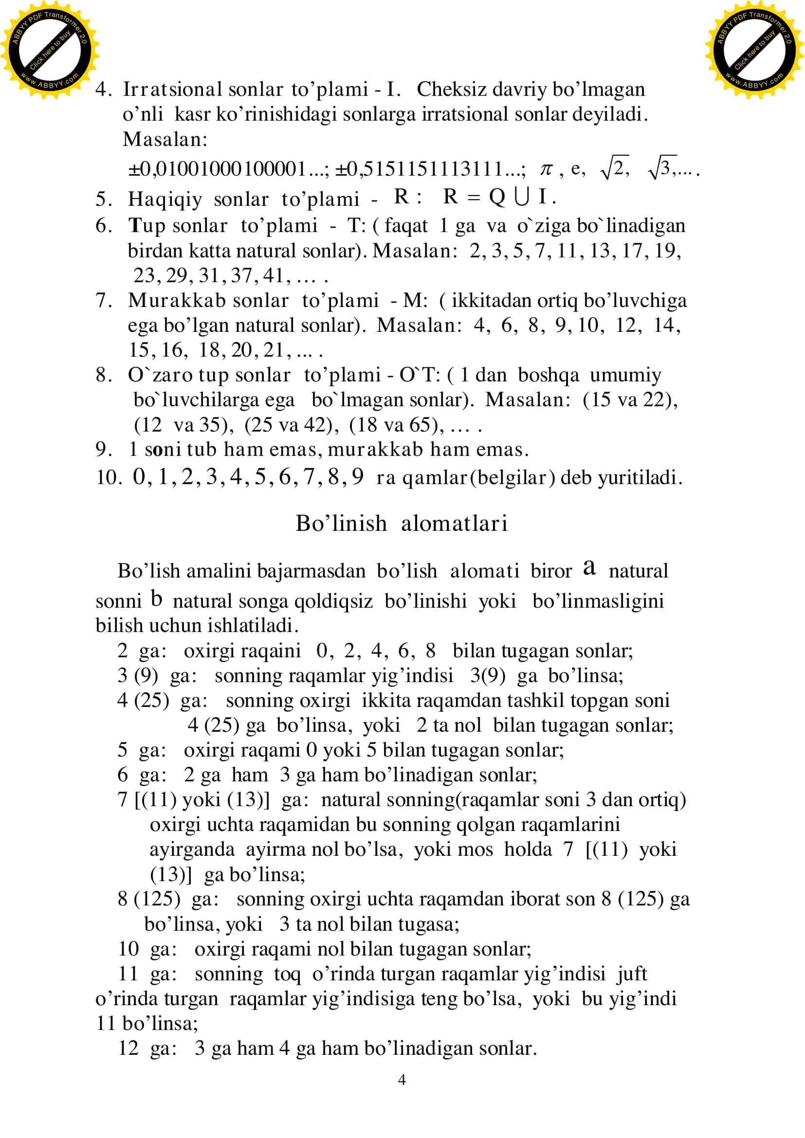 Algebradan maʼlumotnoma 2