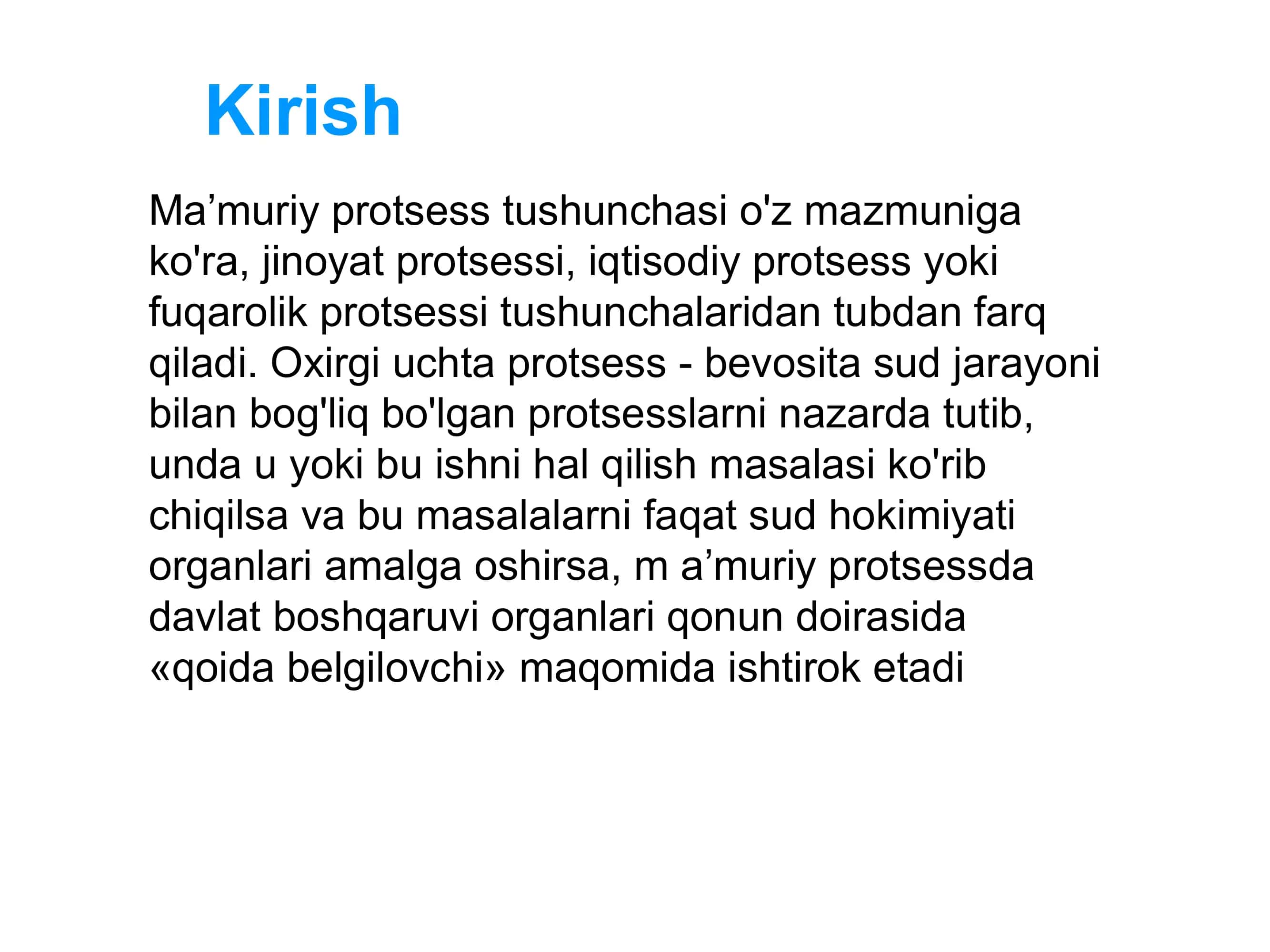 Ma’muriy protsess tushunchasi, mohiyati va turlari 2