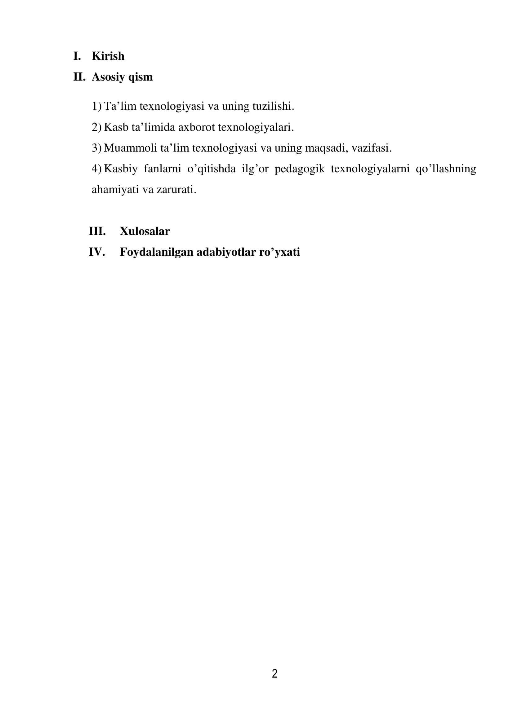 KASBIY FANLARNI O’QITISH JARAYONIDA ILG’OR PEDAGOGIK TEXNOLOGIYALARDAN FOYDALANISH 2
