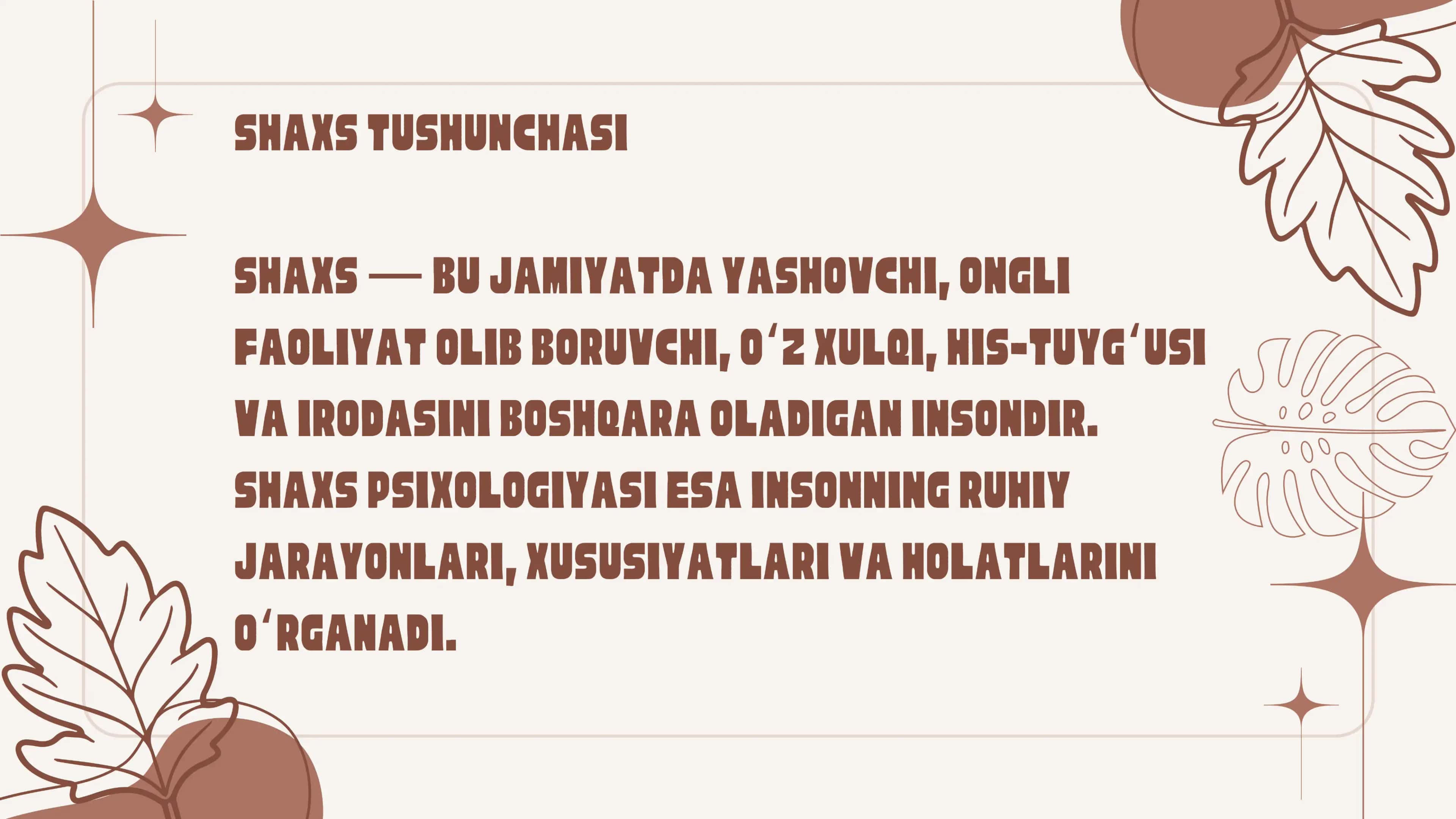 Shaxs psixologiyasi: Shaxsning hissiy - irodaviy sohasi 2