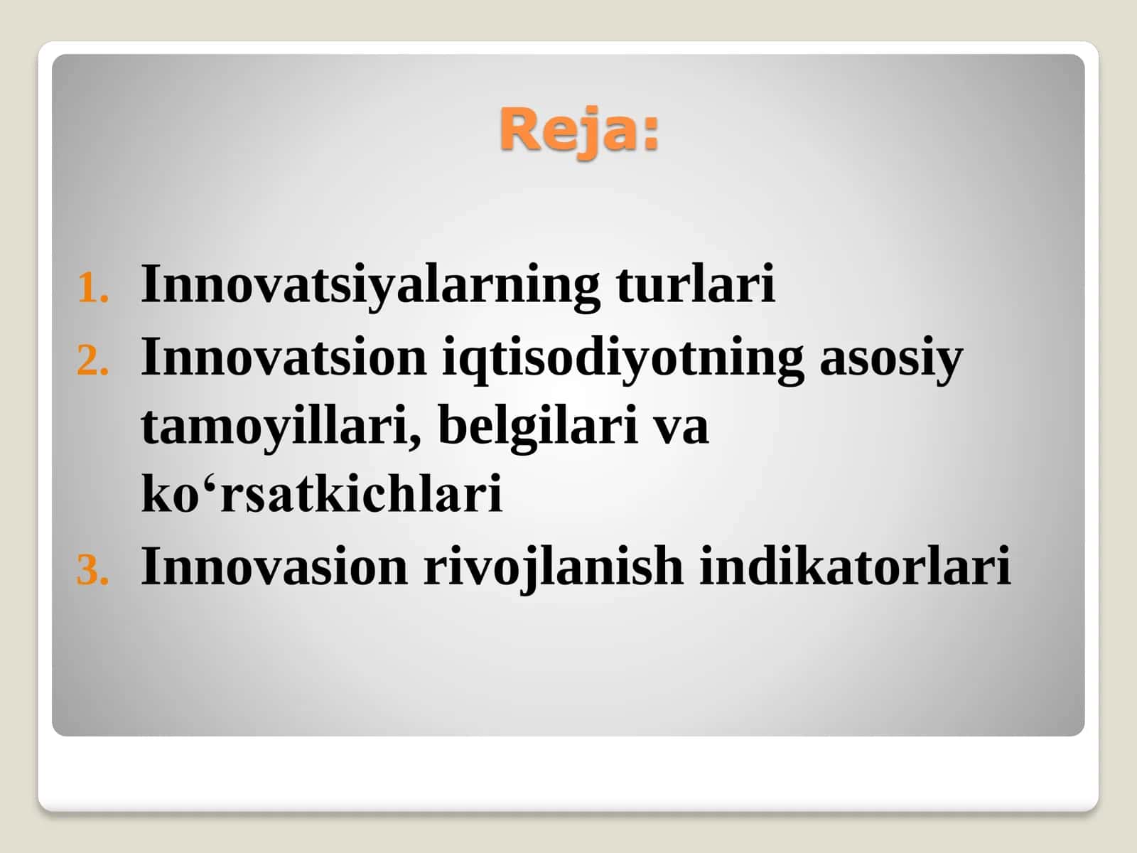 INNOVATSION RIVOJLANISHNING INDIKATORLARI 2
