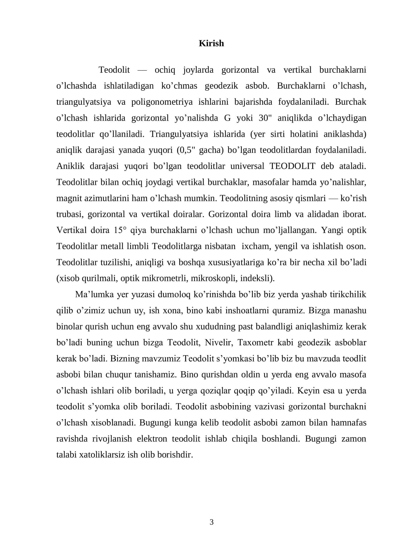 Yopiq poligonda burchaklar va koordinatalar orttirmasi xatosini aniqligi 2