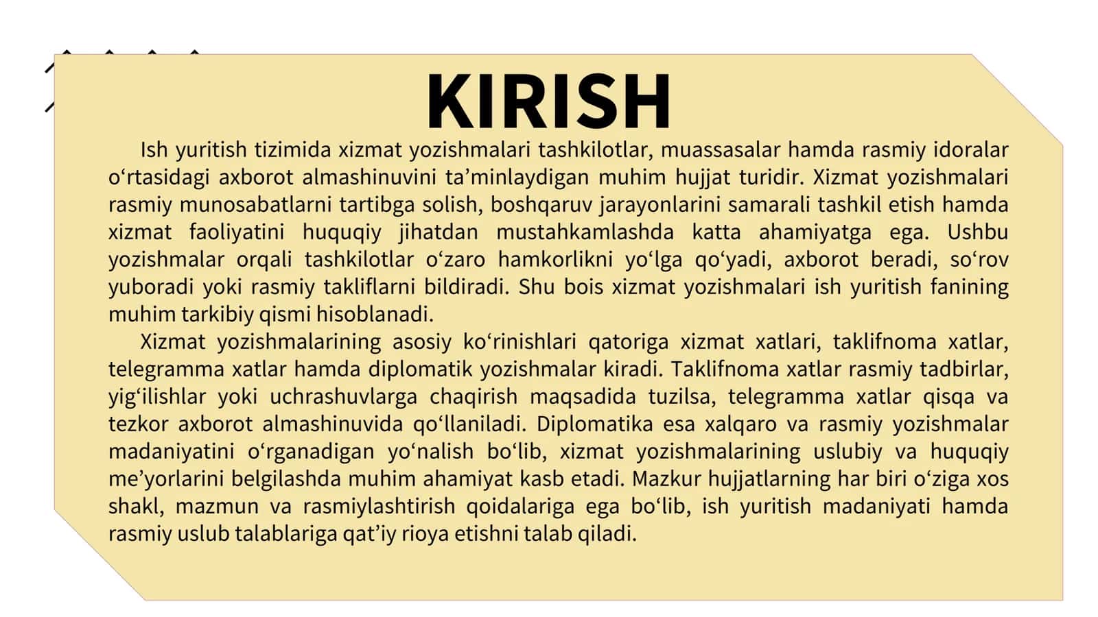 Xizmat yozishmalari 2