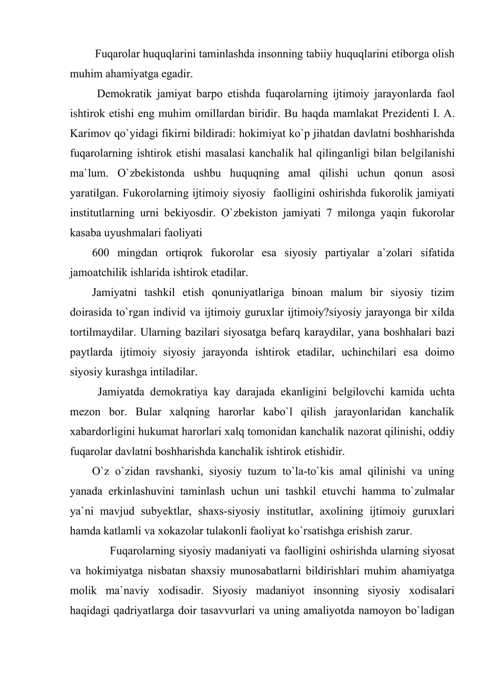 Fuqaro erkinligi va faolligini ta`minlash 2