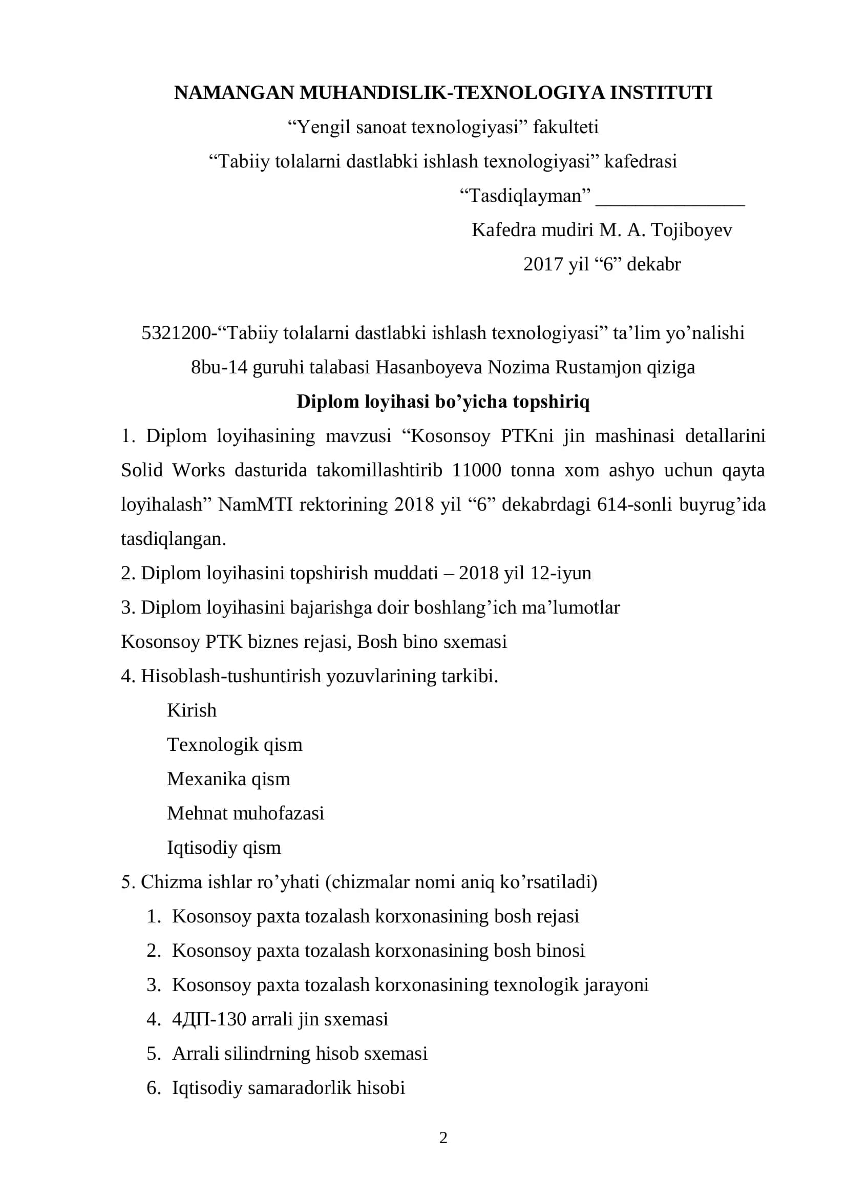 Tabiiy tolalarni dastlabki ishlash texnologiyasi 2
