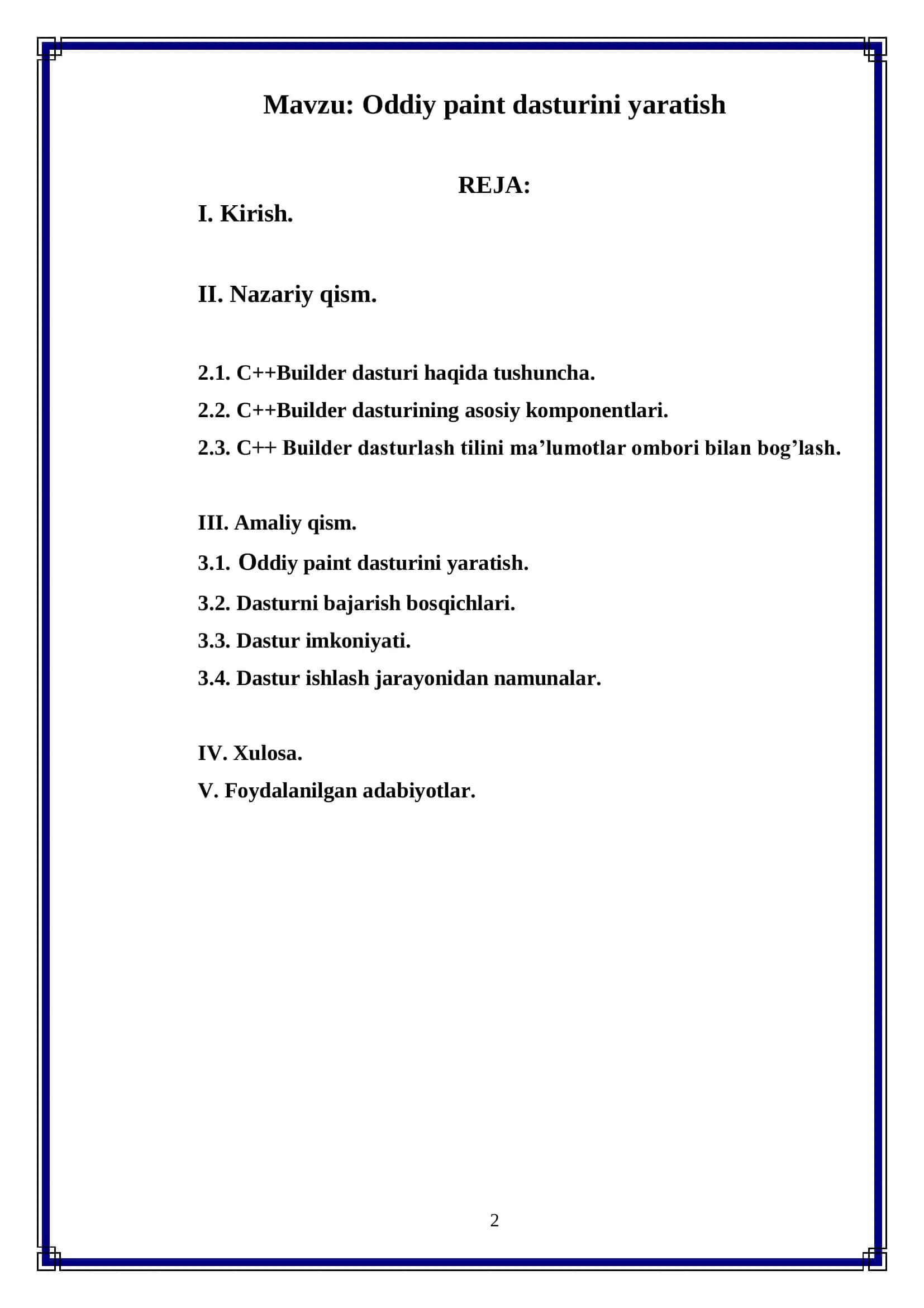 Oddiy paint dasturini yaratish 2