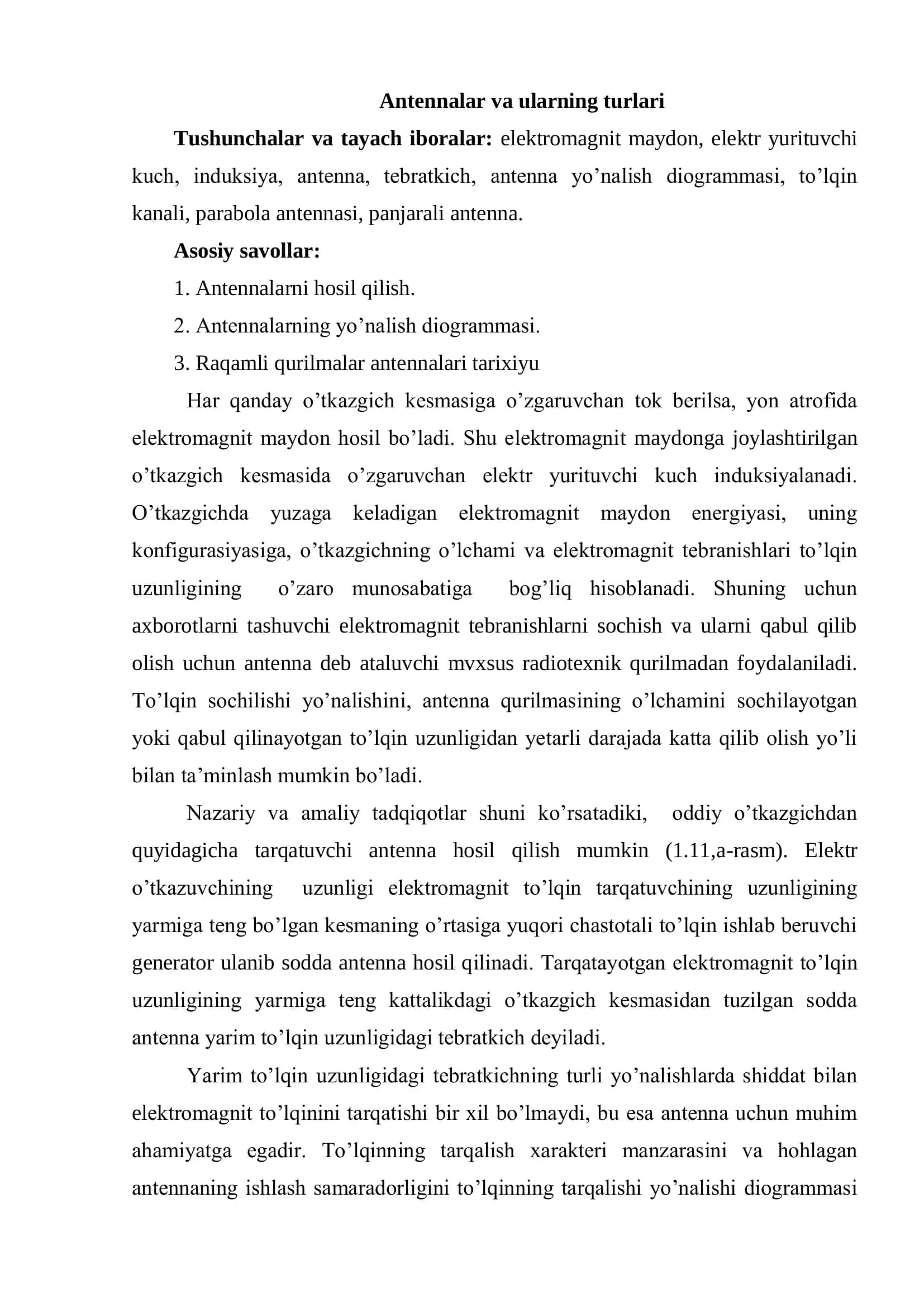 Antennalar va ularning turlari 2