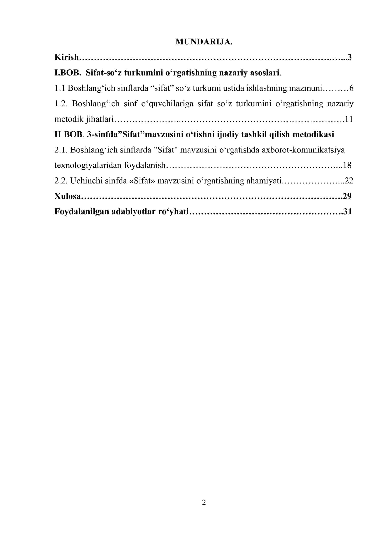 3-sinfda sifat mavzusini o‘rganish darslarini yangi pedagogik texnologiyalar asosida tashkil qilish 2