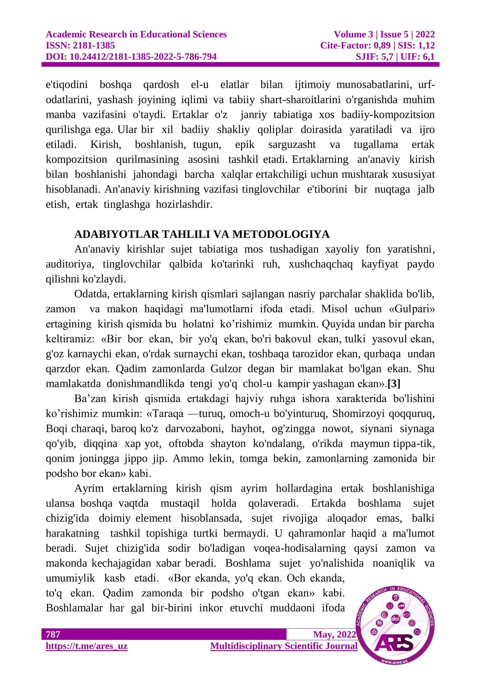 ERTAK JANRINING O’ZIGA XOS XUSUSIYATLARI 2