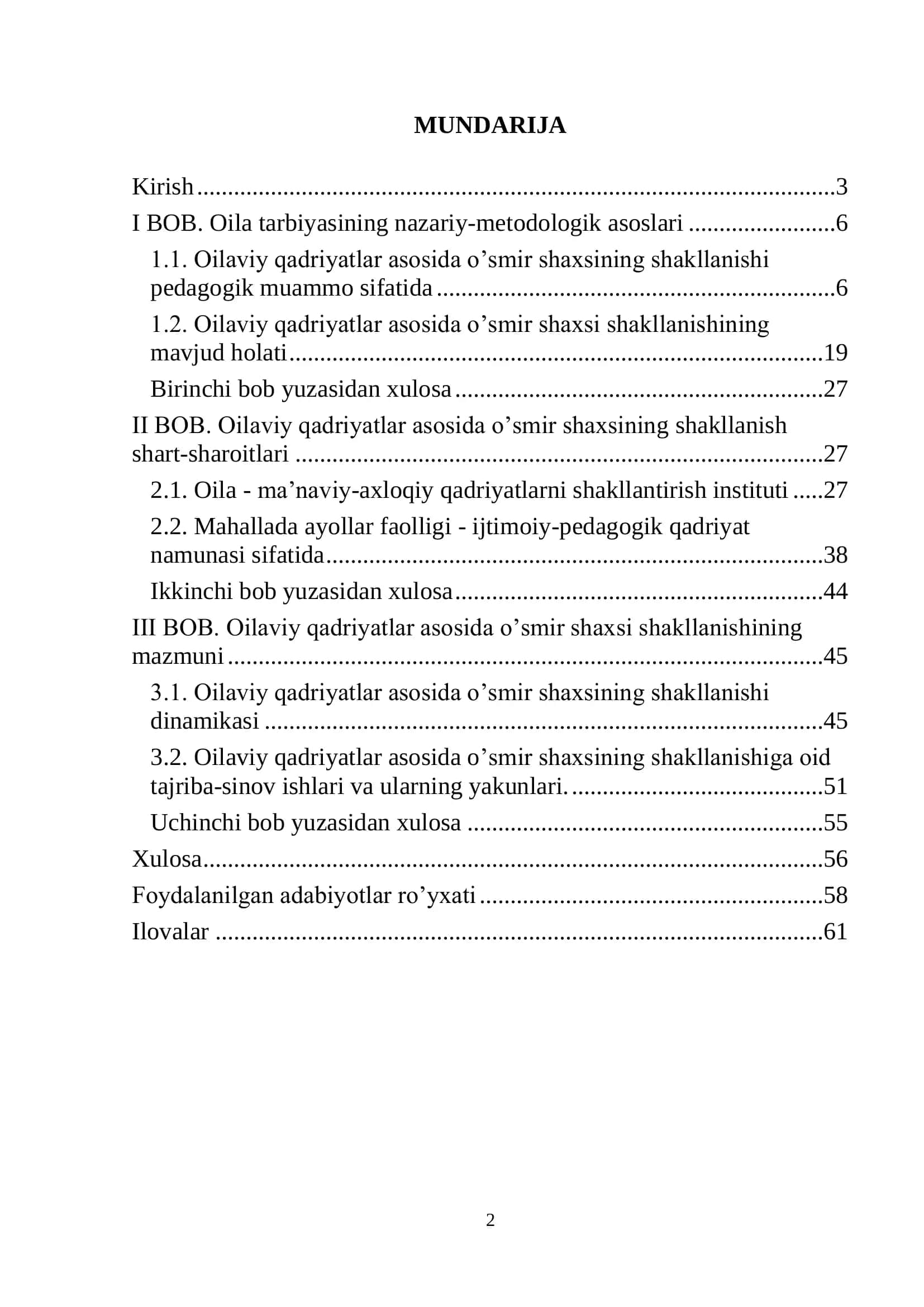 O’SMIR SHAXSINING SHAKLLANISHIDA OILAVIY QADRIYATLARNING O’RNI 2
