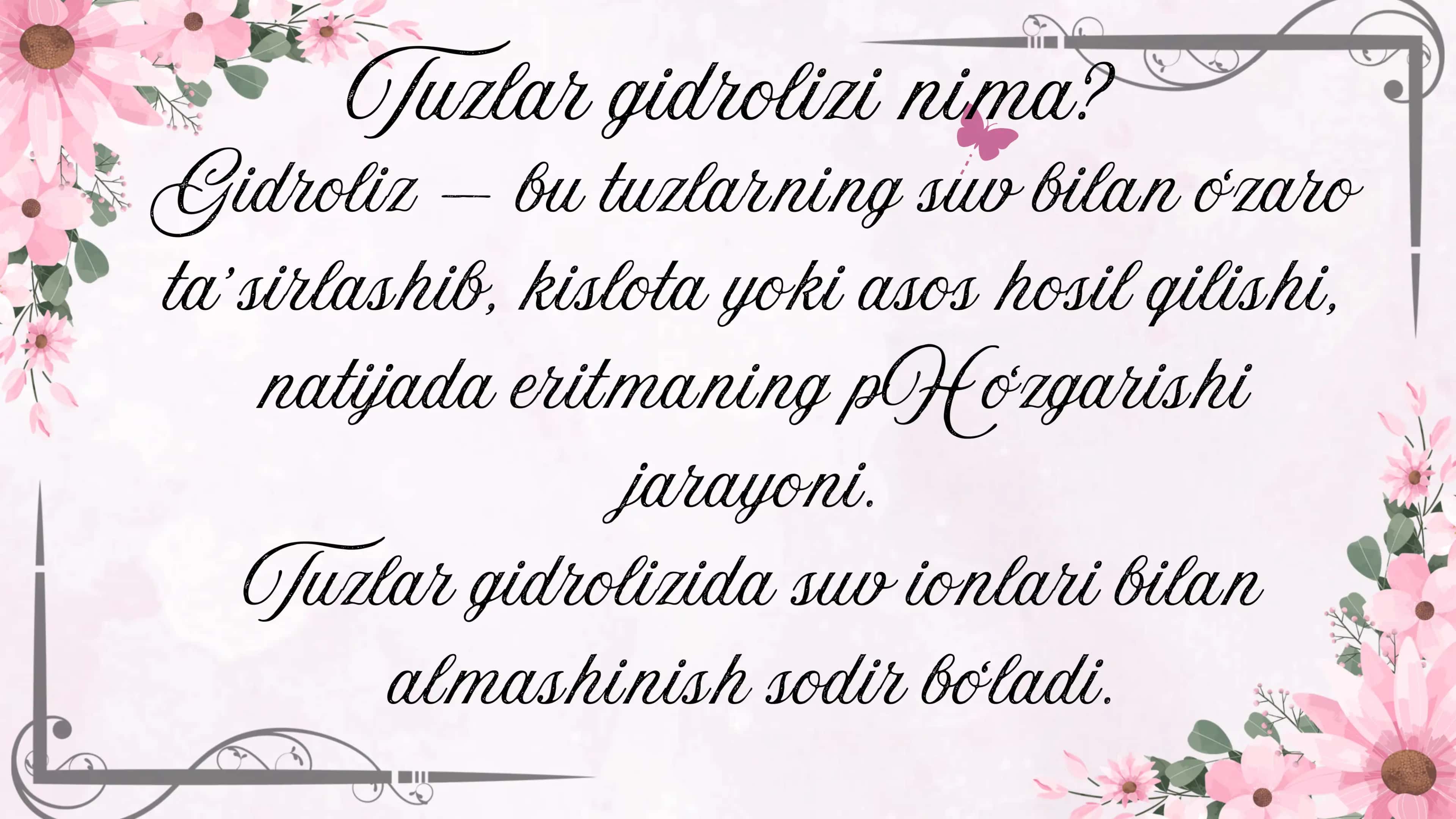 Tuzlar gidrolizi 2