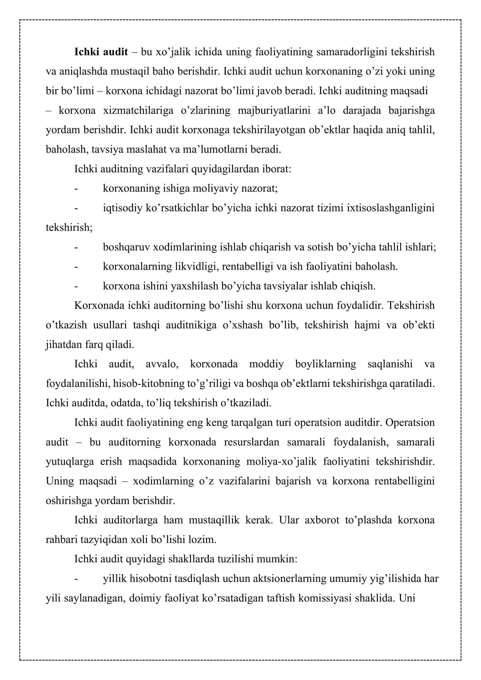 Auditning turlari va shakllari 2