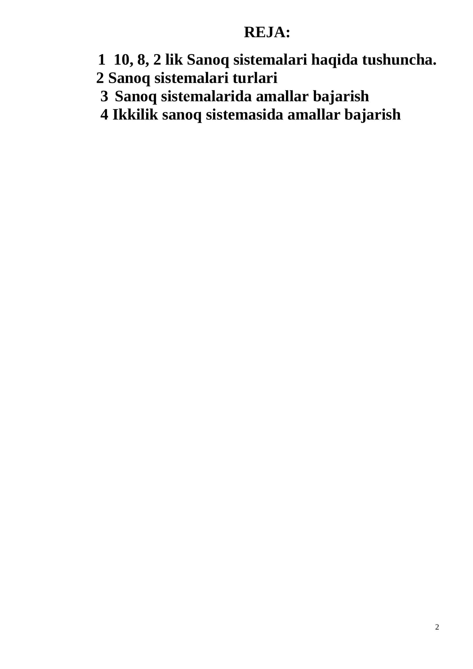 Sanoq Sistemalari 2