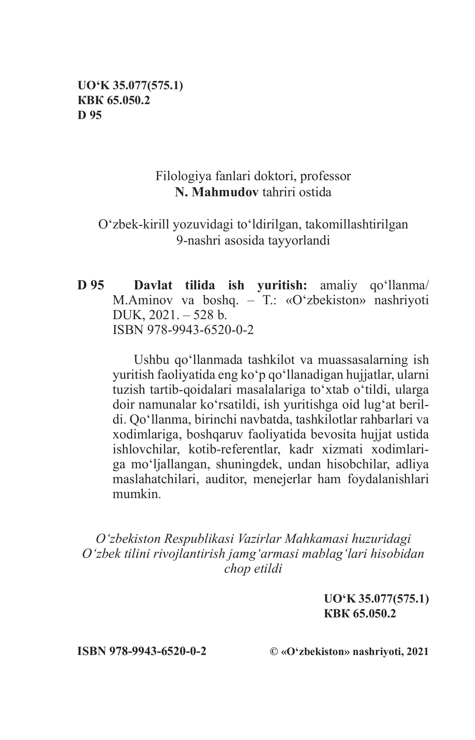 DAVLAT TILIDA ISH YURITISH 2