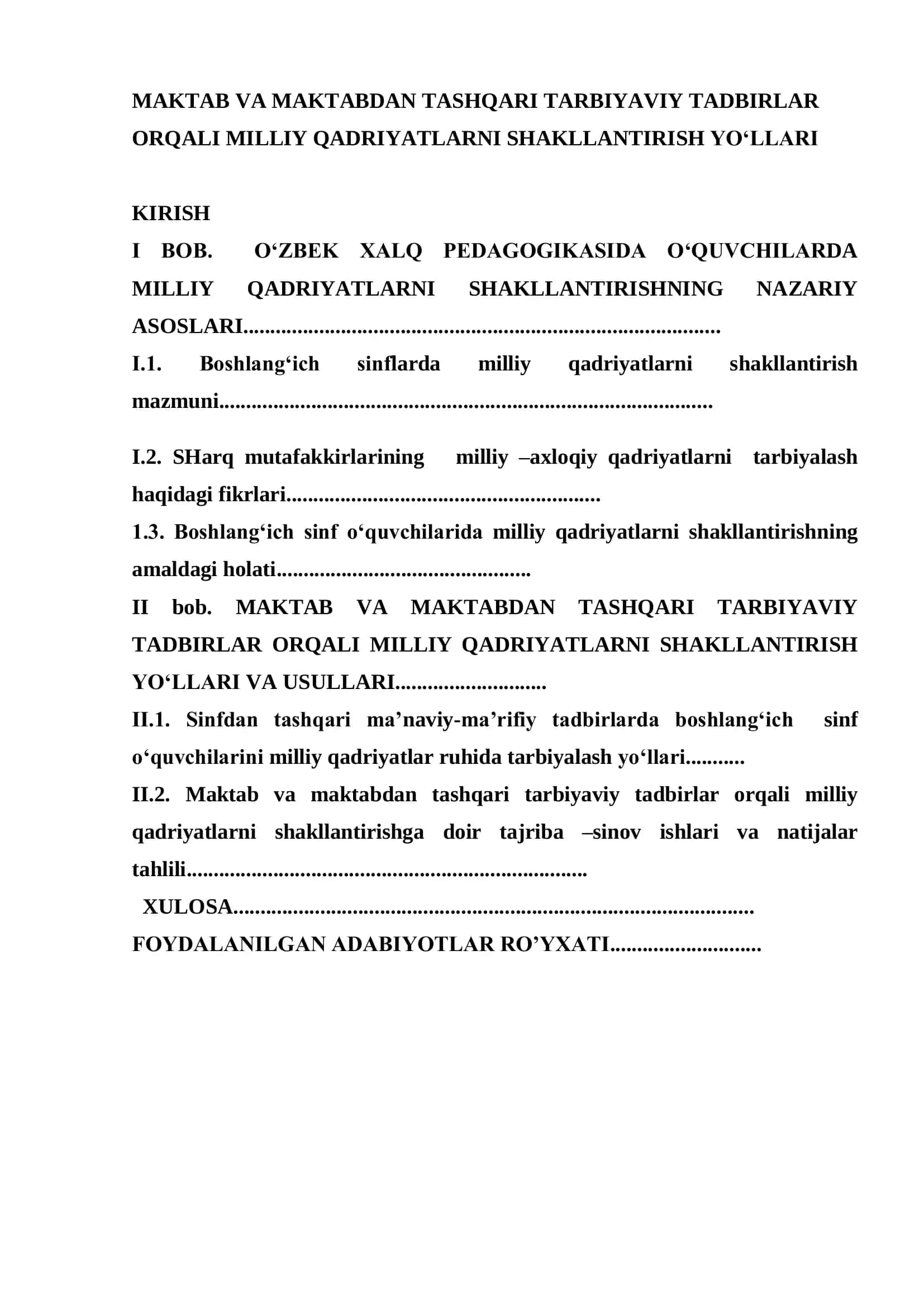MAKTAB VA MAKTABDAN TASHQARI TARBIYAVIY TADBIRLAR ORQALI MILLIY QADRIYATLARNI SHAKLLANTIRISH YO‘LLARI 2