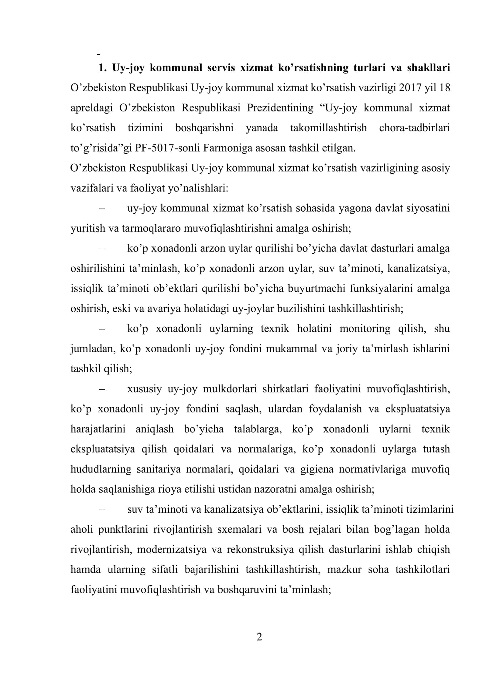 Real sektorda asosiy turdagi servis xizmatlarning tasnifi va tavsifi 2